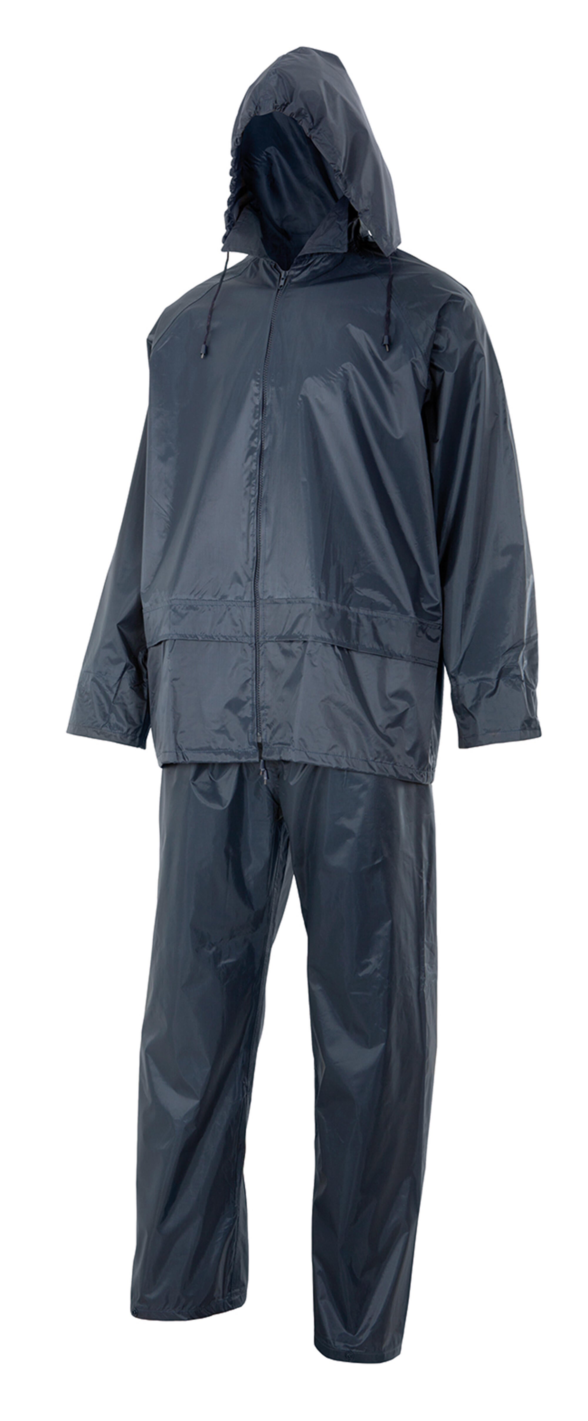 Traje lluvia dos piezas capucha oculta velilla - azul marino - 3xl