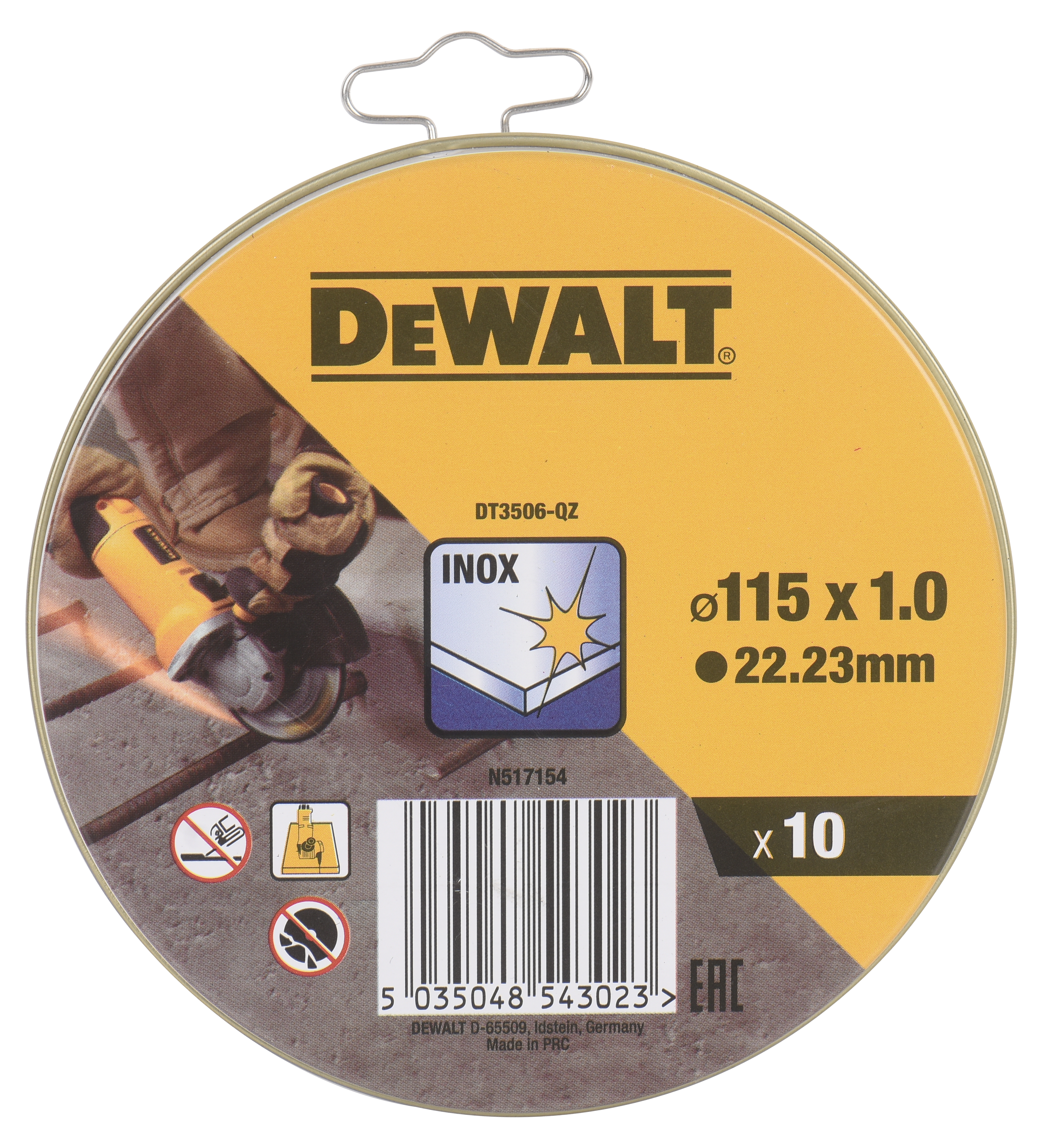 Pack 10 discos de corte DEWALT - ø 115 mm para acero inoxidable - DT3506-QZ - 6