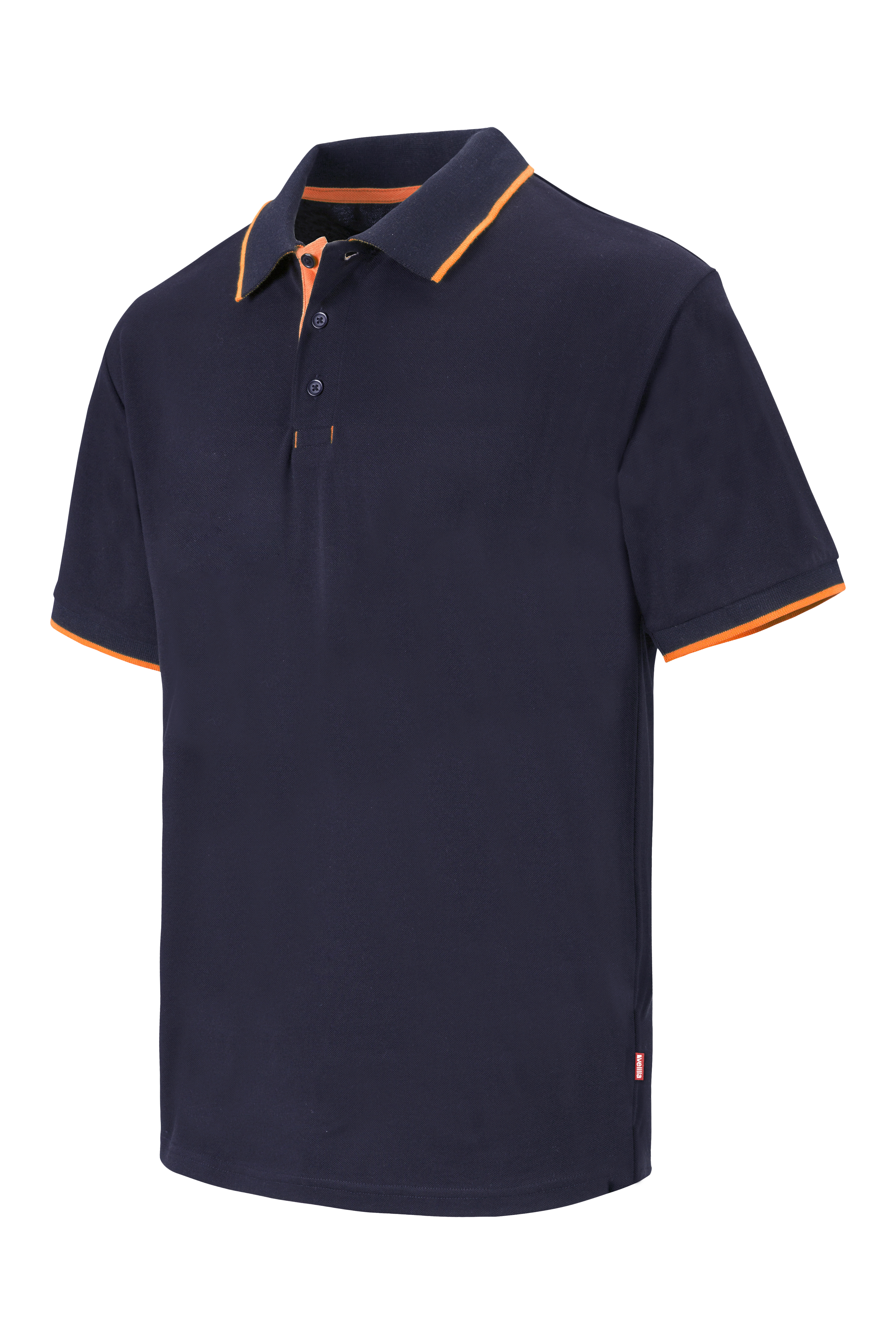 Polo bicolor manga corta velilla - azul navy/naranja flúor - 3xl