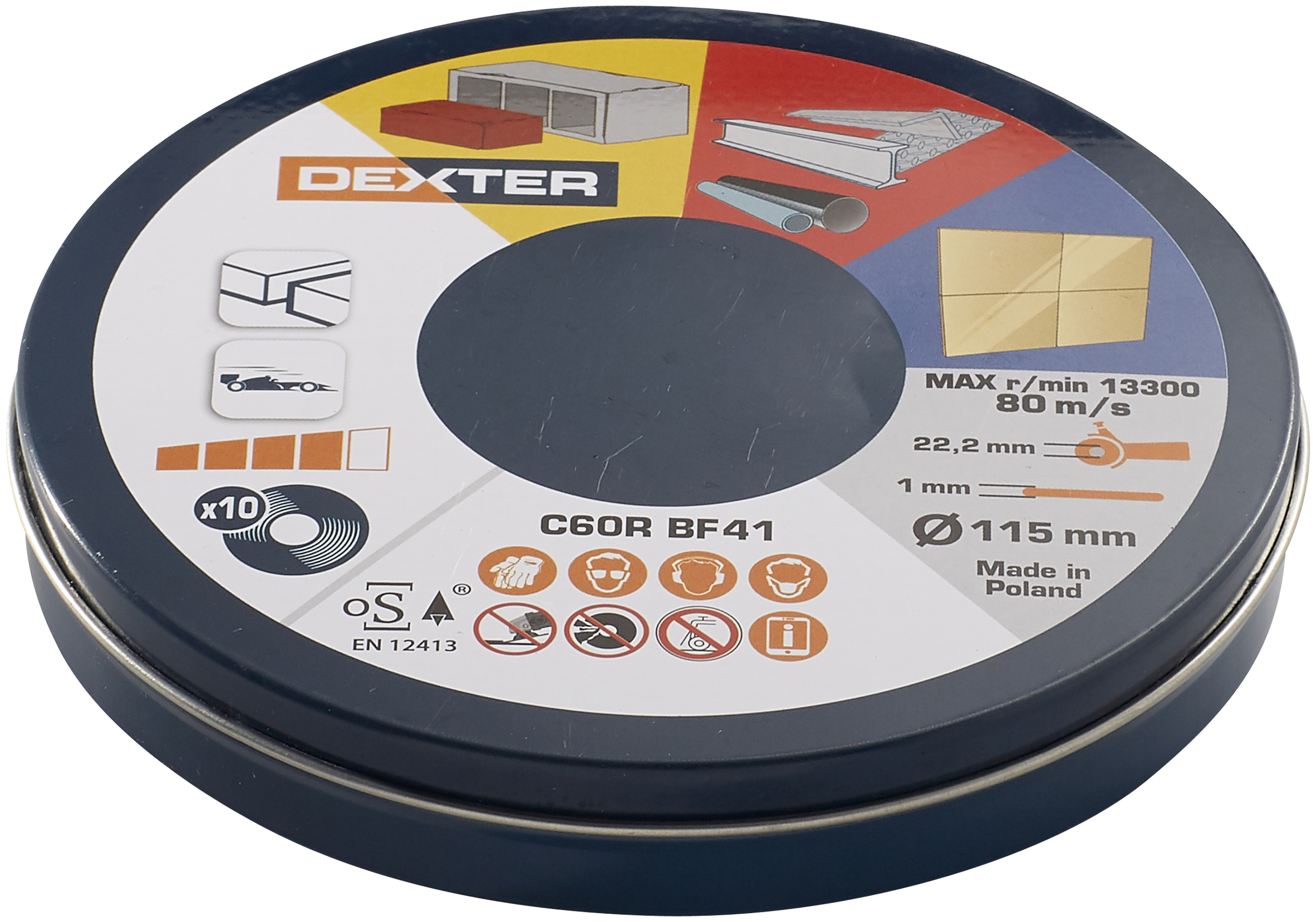 Pack 10 discos de corte DEXTER  - ø 115 mm para multimaterial - 5