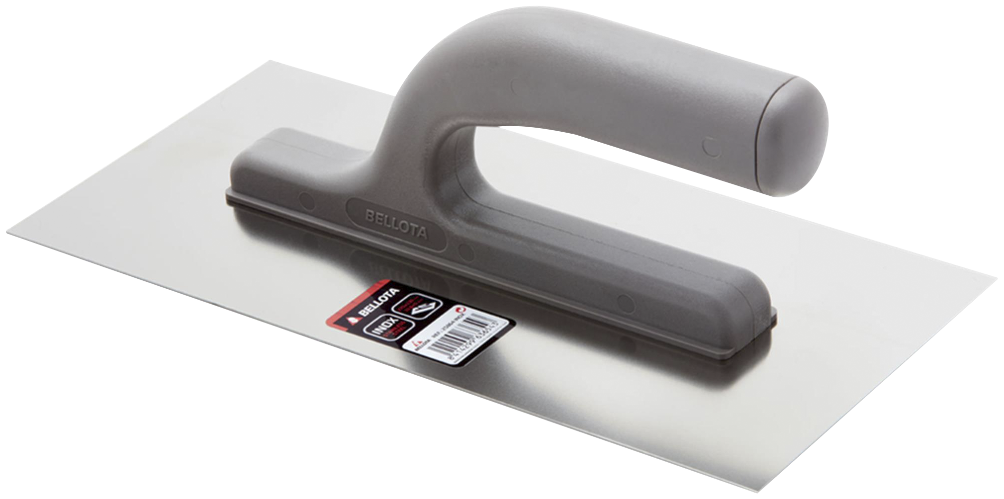 Llana recta de acero inoxidable con mango abierto plástico 270x130 mm bellota