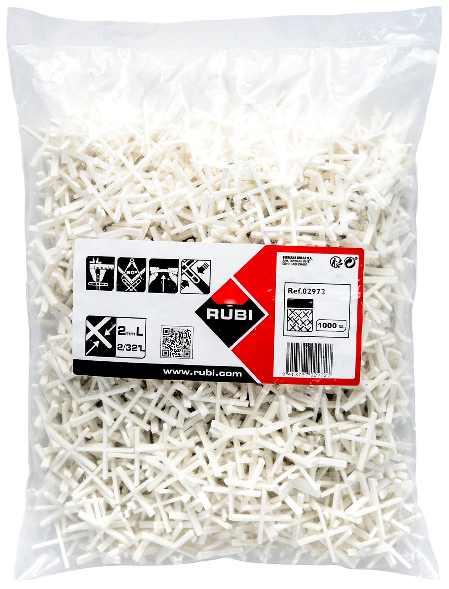 1000 cruzetas para juntas de cerâmica 2 mm Rubi - 2
