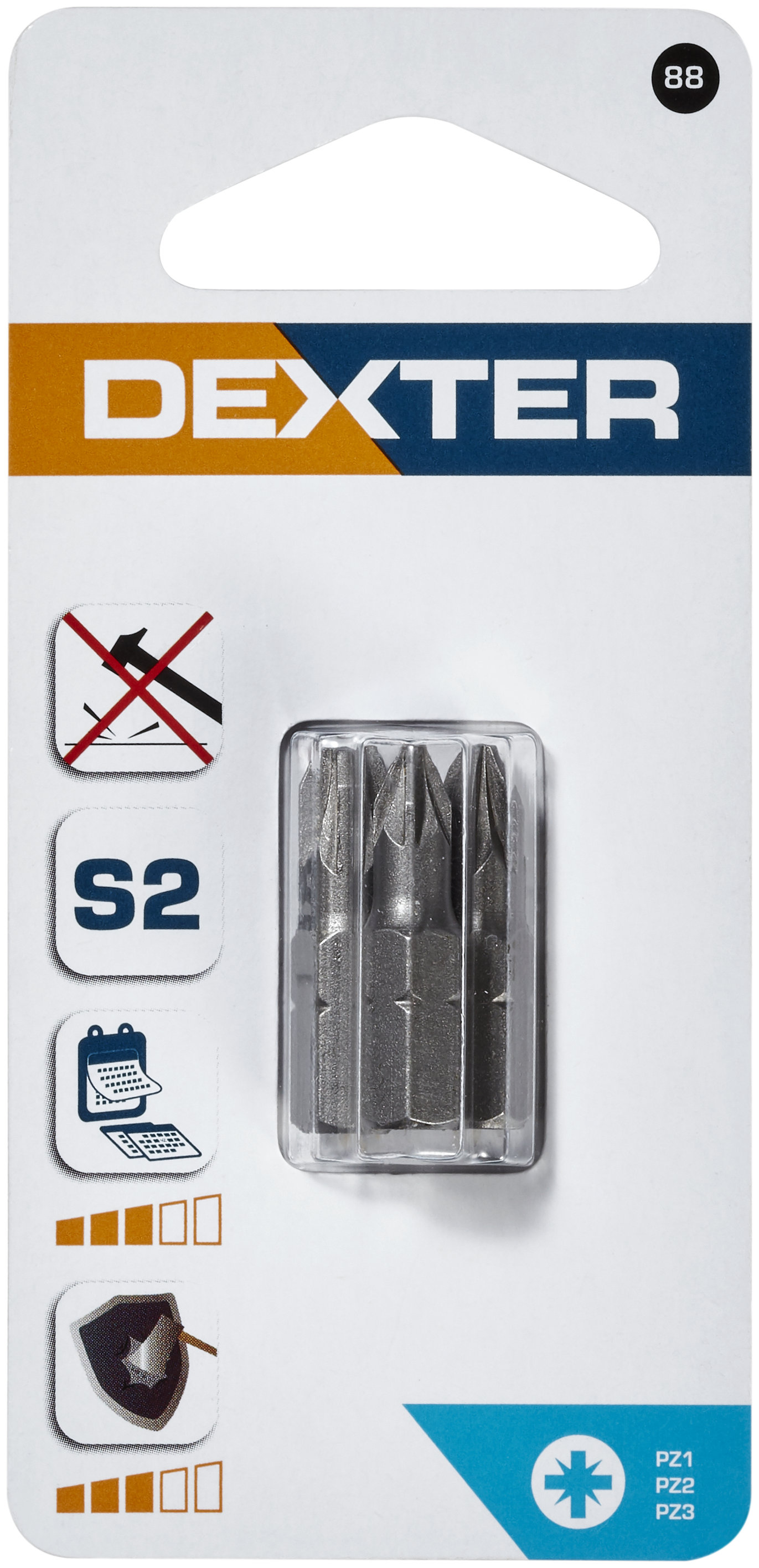 Conjunto de 3 pontas DEXTER PZ1,2,3 25MM - 3