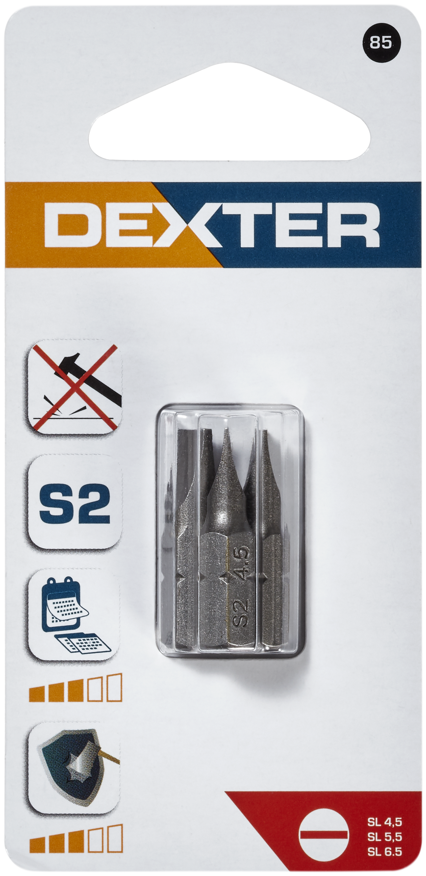 Conjunto de 3 pontas DEXTER PLANAS 25MM - 3