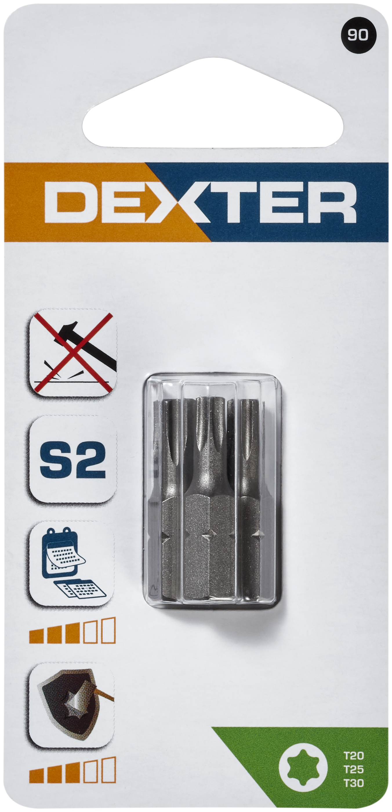 Conjunto de 3 pontas DEXTER TORX 20,25,30 25MM - 3