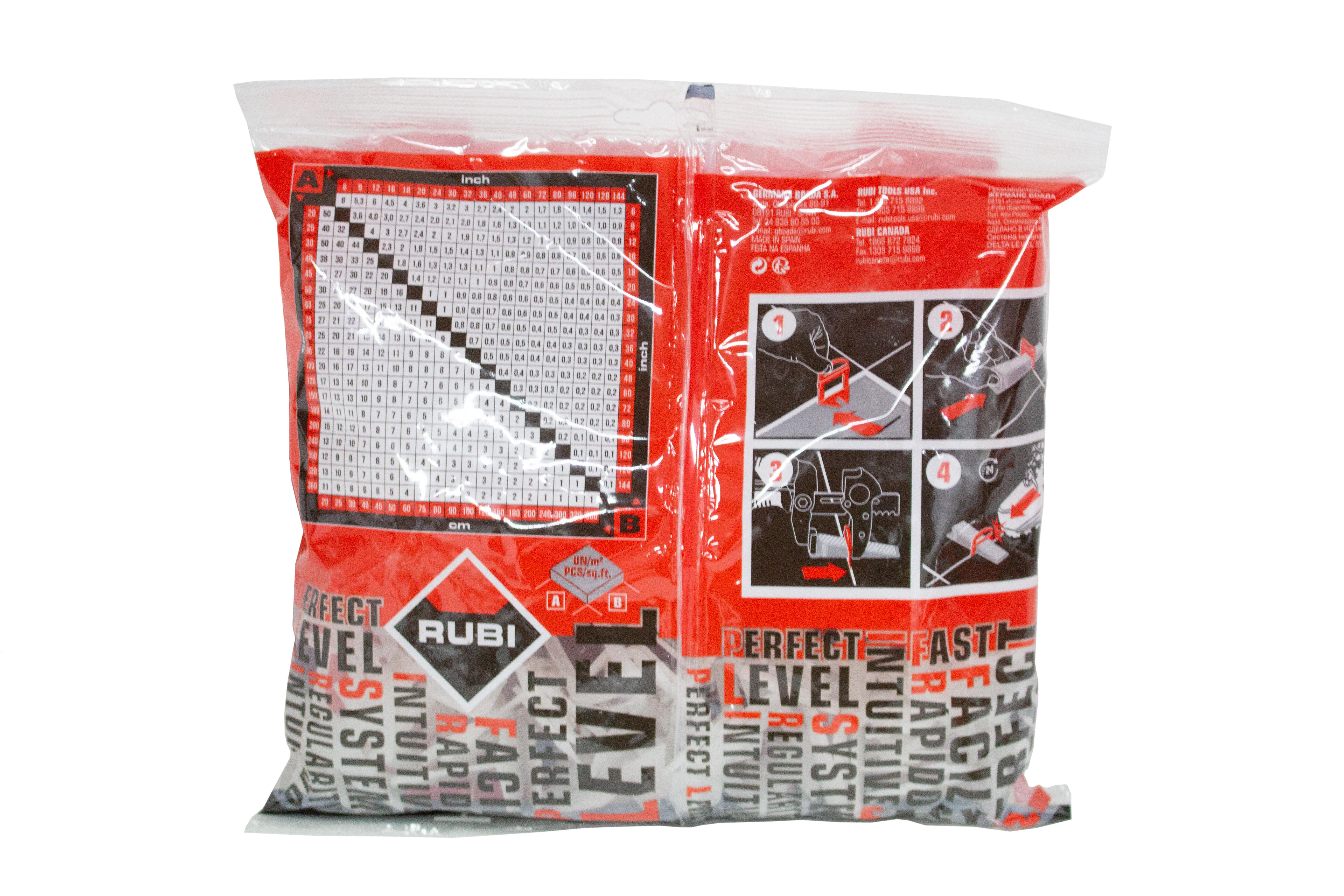 100 Clips de nivelamento para cerâmica 11-20 mm 1 mm Rubi Delta Level System - 3