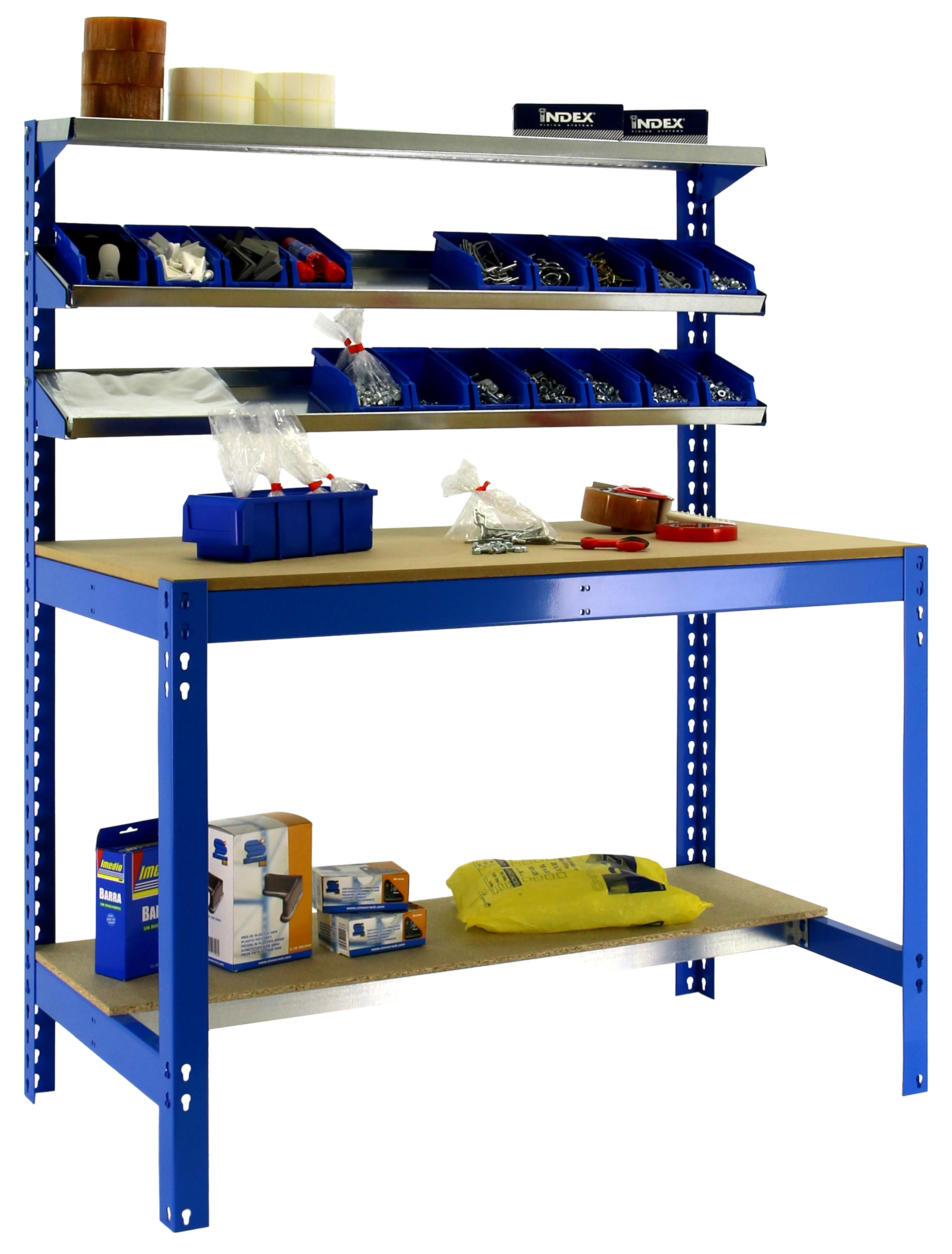 Banco de trabajo simonwork bt1 azul/madera 144,5x151x76 cm