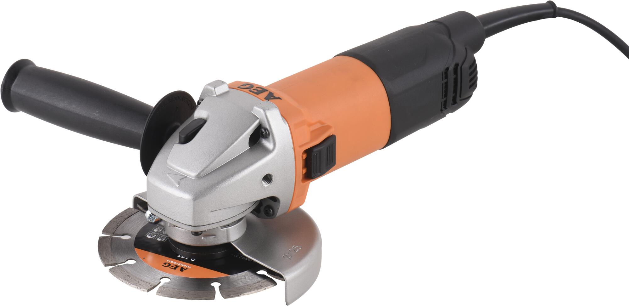 Amoladora con cable aeg 800w disco 125mm + 2 discos y maletín