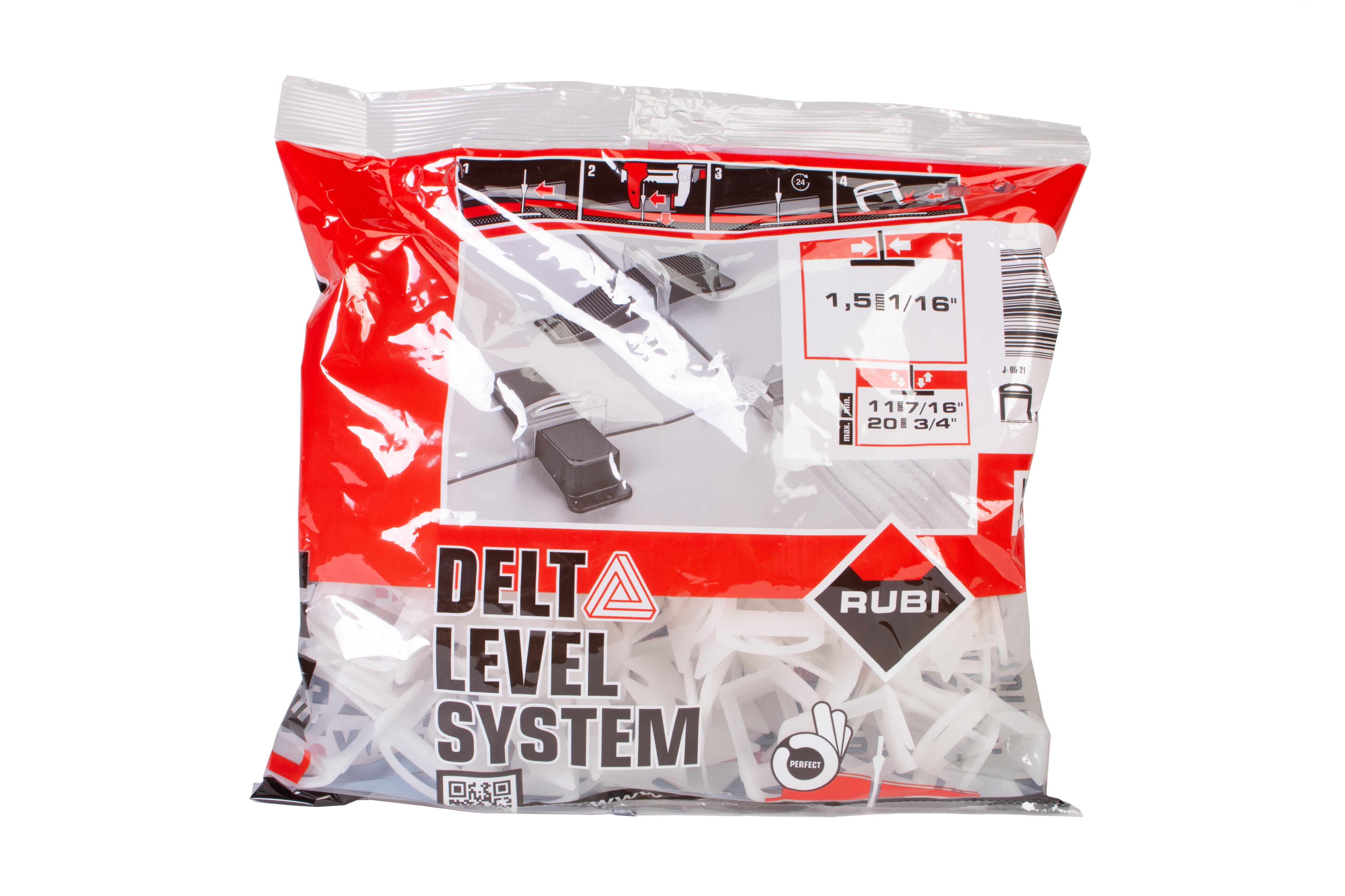 100 Clips de nivelamento para cerâmica 11-20 mm 1 mm Rubi Delta Level System - 2