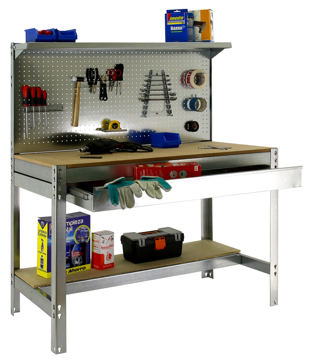 Bancada de trabalho fixa SIMONWORK BT3 BOX 900 GALVANIZADO/MADEIRA