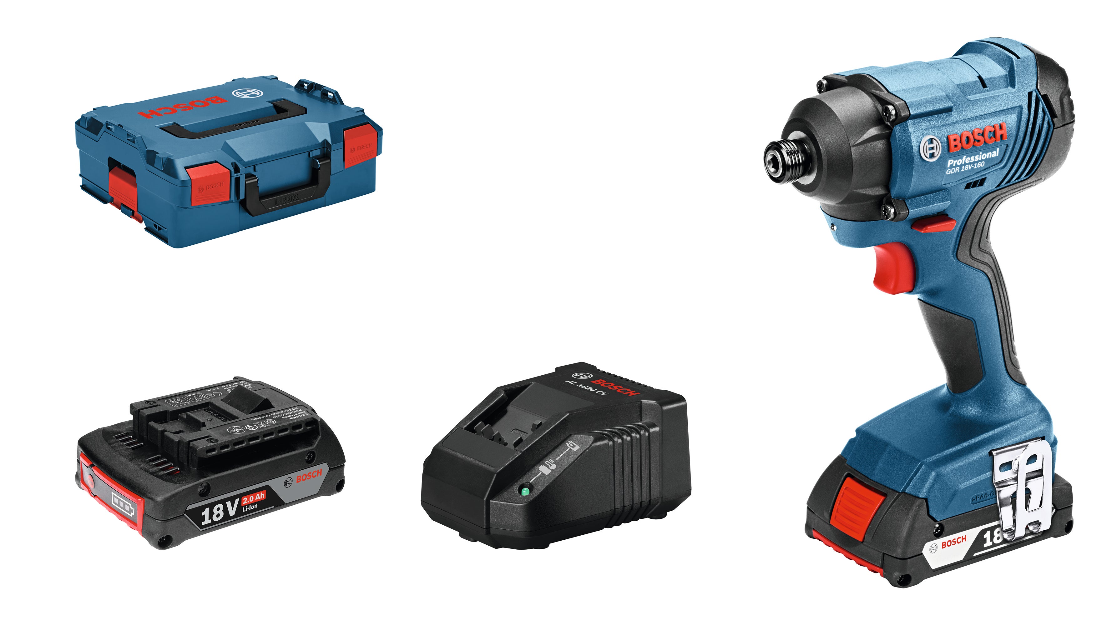Bosch blue atornillador de impacto a batería gdr 18 v-160 0-2.800 r.p.m.