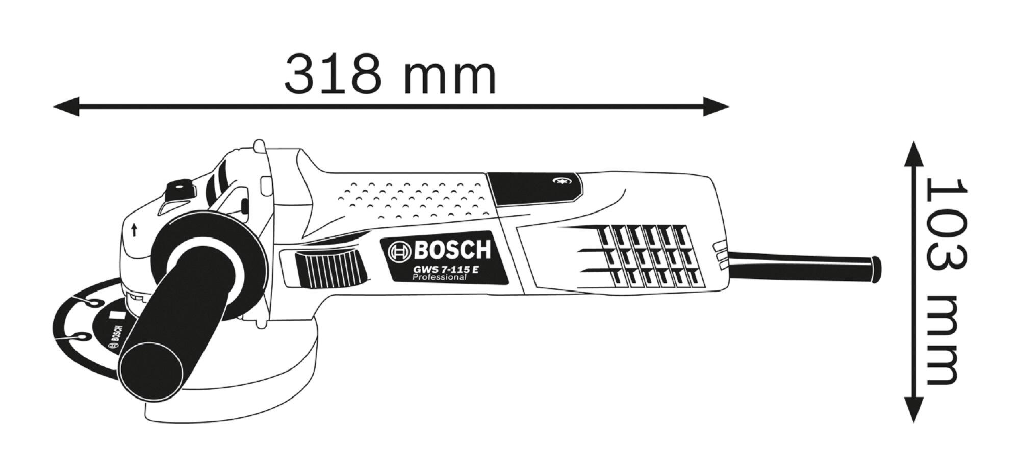 Rebarbadora com fio BOSCH PROFESSIONAL 720w - Diâmetro do disco 115mm - 3