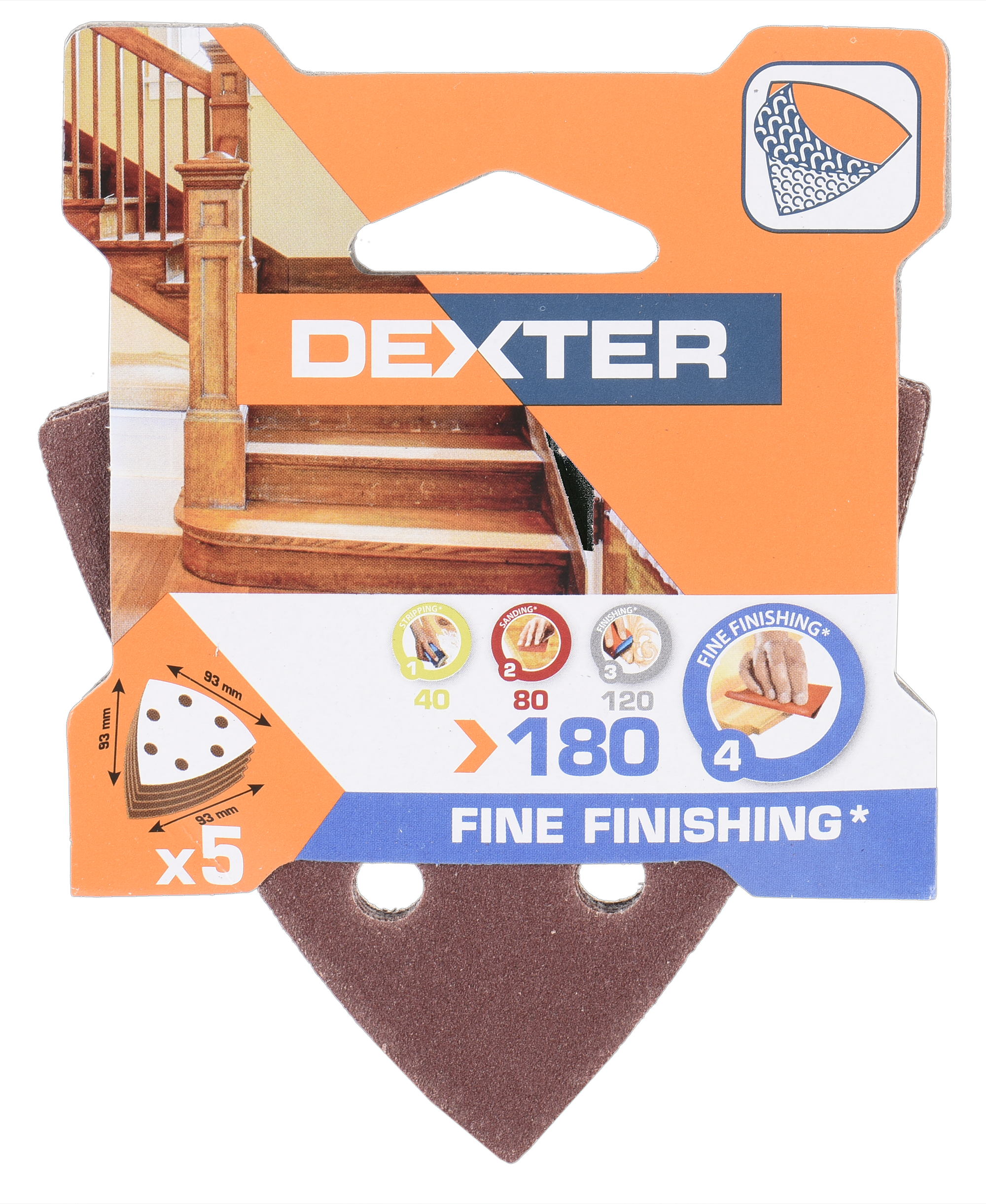 5 lijas para lijadora delta DEXTER 93x93, grano 180 - 10