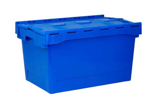 Caja de plástico con tapa para almacenaje TAYG, 60 x 34 x 40 cm, capacidad de 58 litros