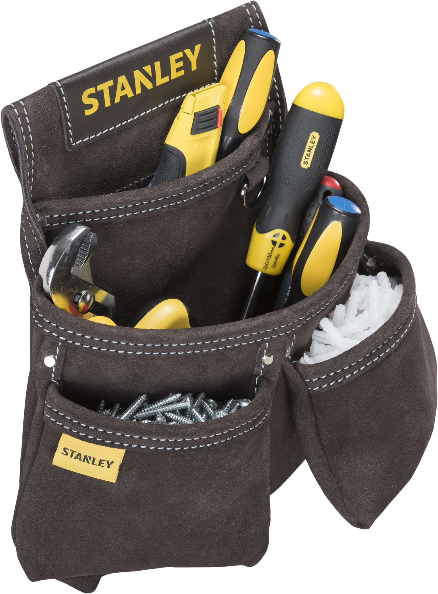Portautensili per cintura STANLEY STST1-80116 in cuoio 4 tasche L 30 x P 7 x H 33 cm - 6