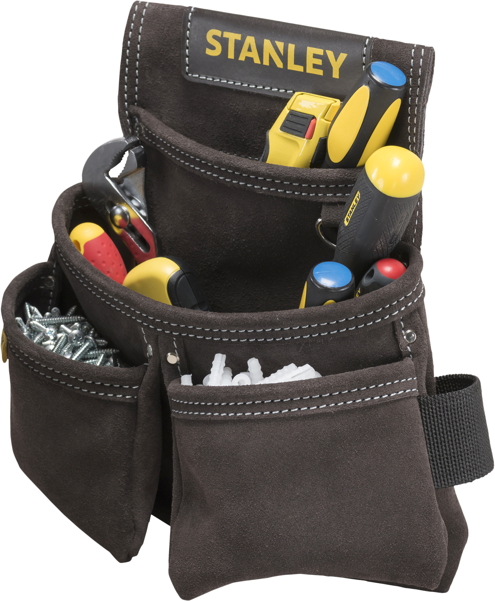 Portautensili per cintura STANLEY STST1-80116 in cuoio 4 tasche L 30 x P 7 x H 33 cm - 5
