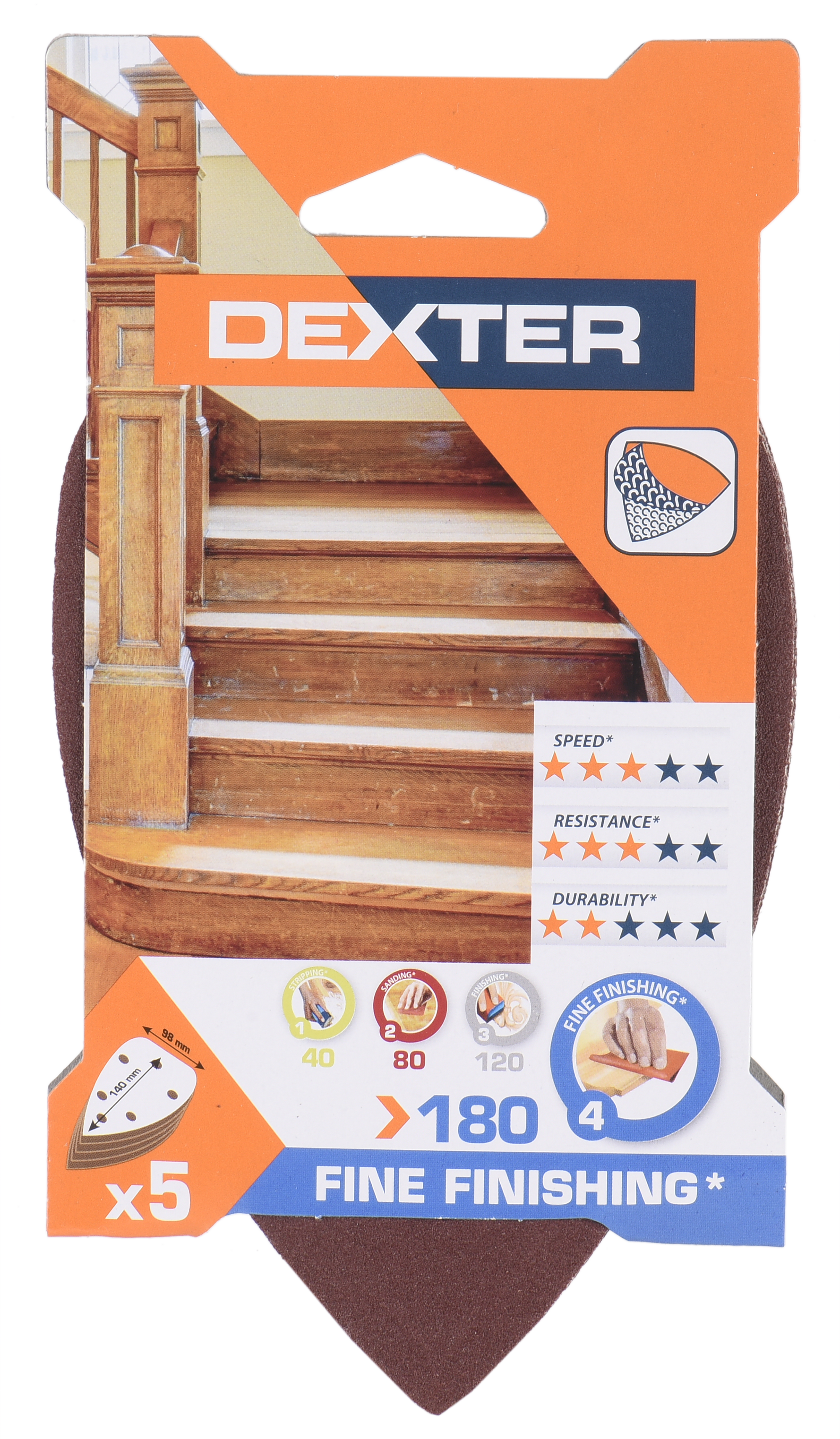 5 lijas para multijadora DEXTER 140x98, grano 180 - 10
