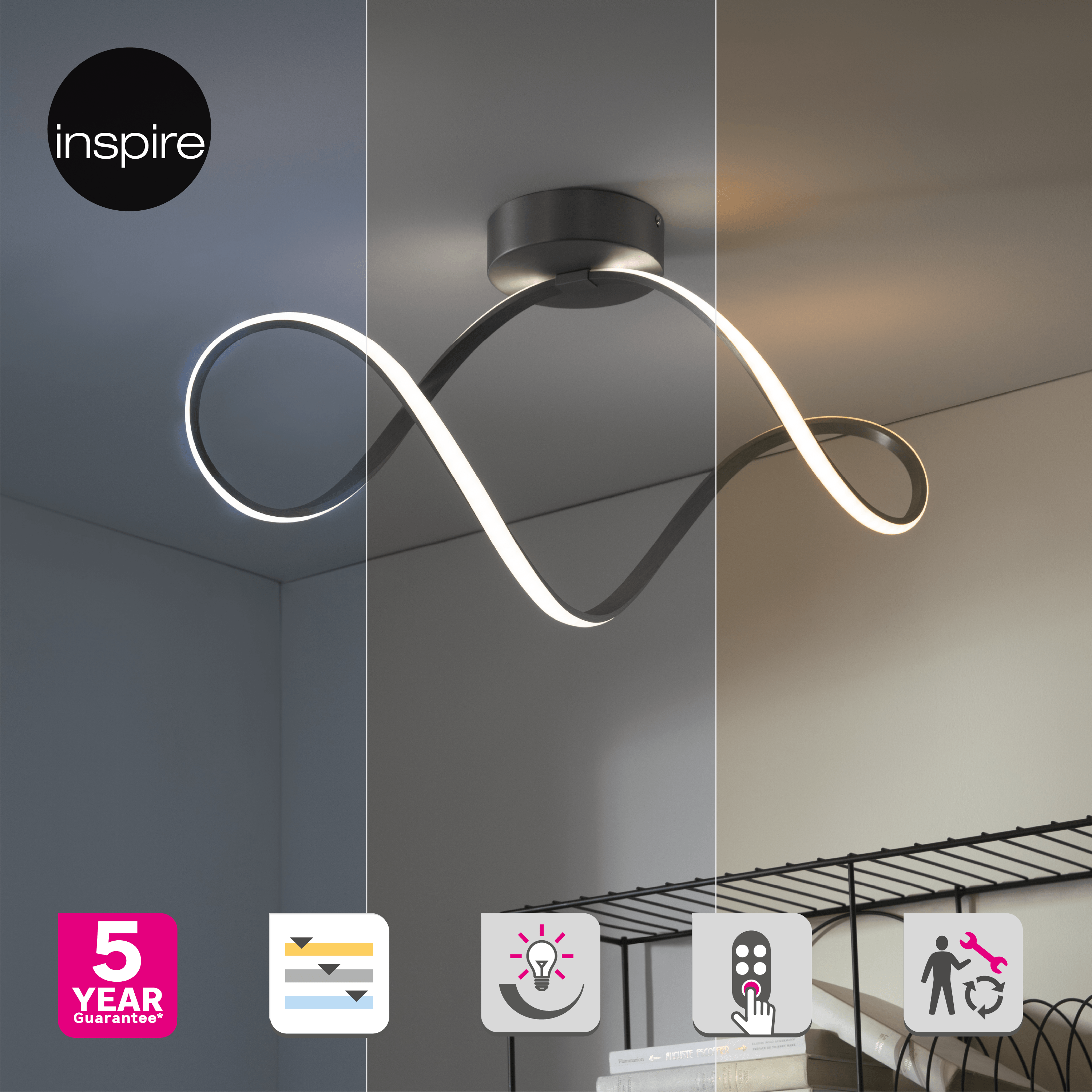 Lampa sufitowa Irena nikiel 3300 lm LED Inspire - 9