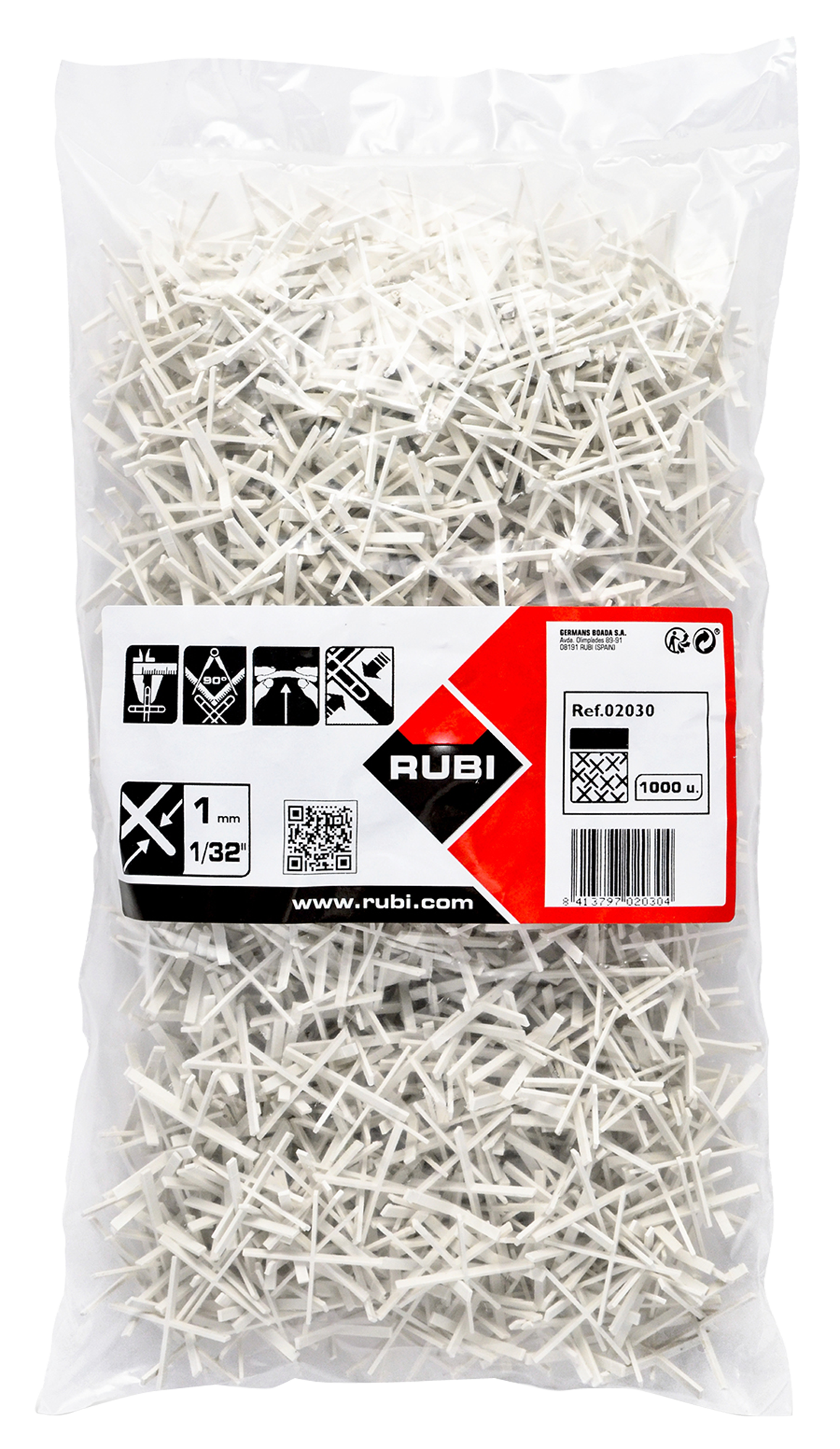 1000 cruzetas para juntas de cerâmica 1 mm Rubi - 3