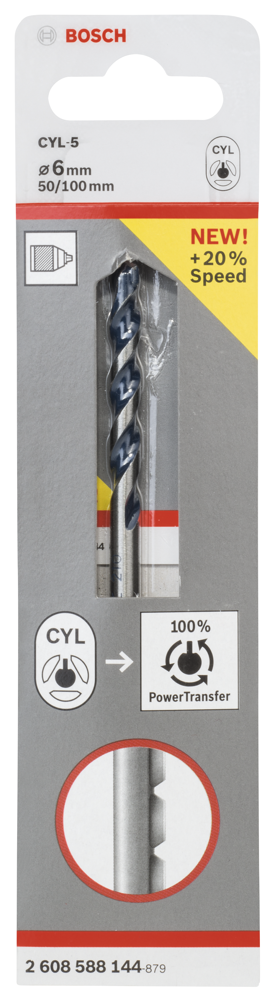 Broca para hormigón enganche cilíndrico ø 6 x l. 100 mm bosch