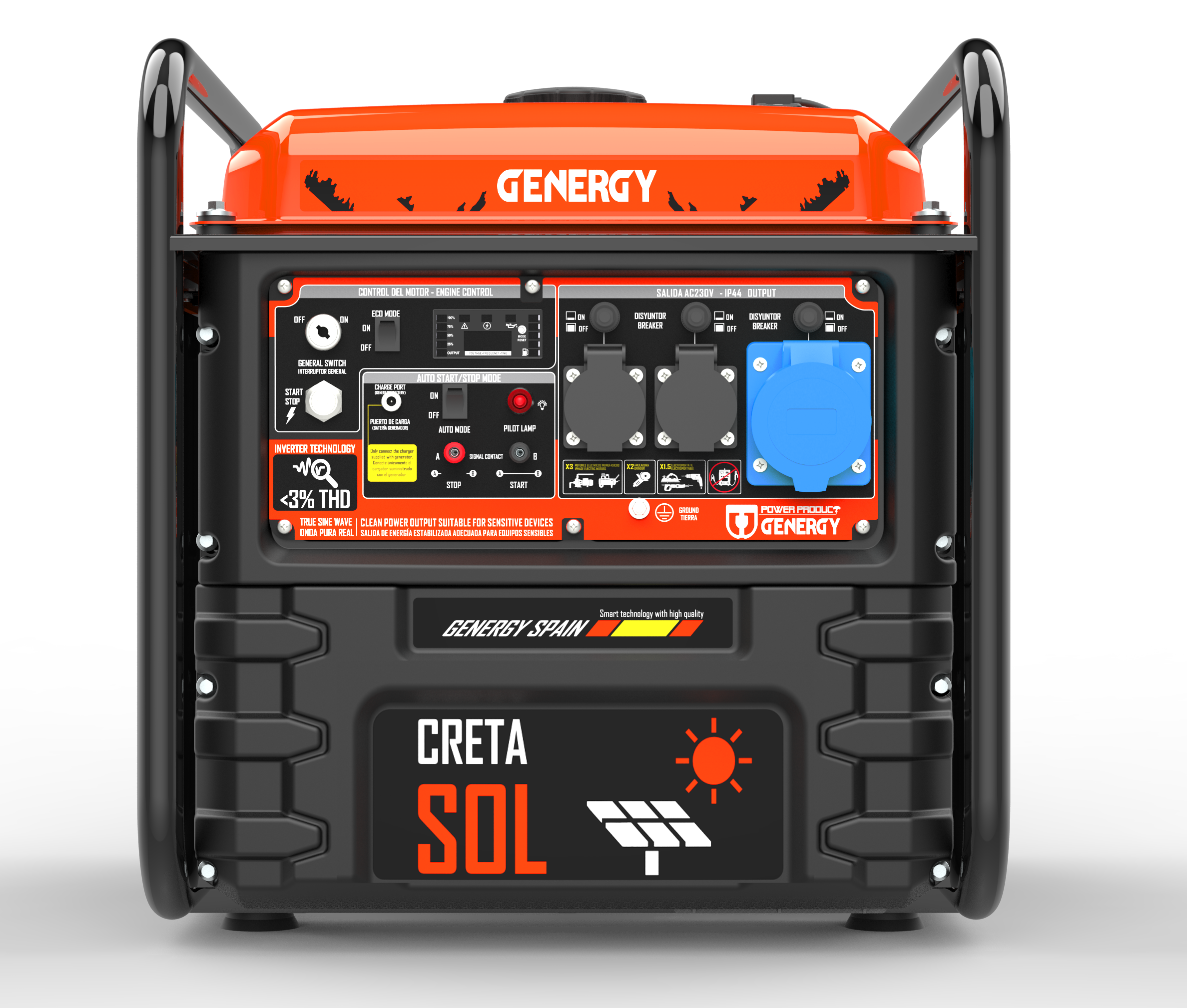 Generador para apoyo en fotovoltaica GENERGY CRETA SOL, inverter con 7500 W de potencia máxima, y hasta 14 horas de autonomía - 4