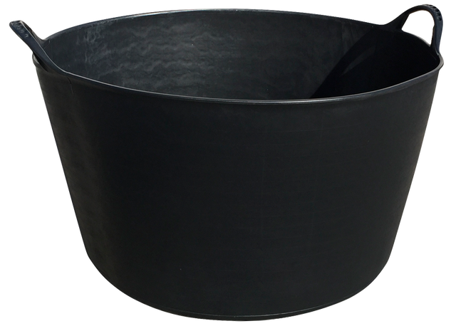 Balde de borracha preto 55 L 550x350 mm