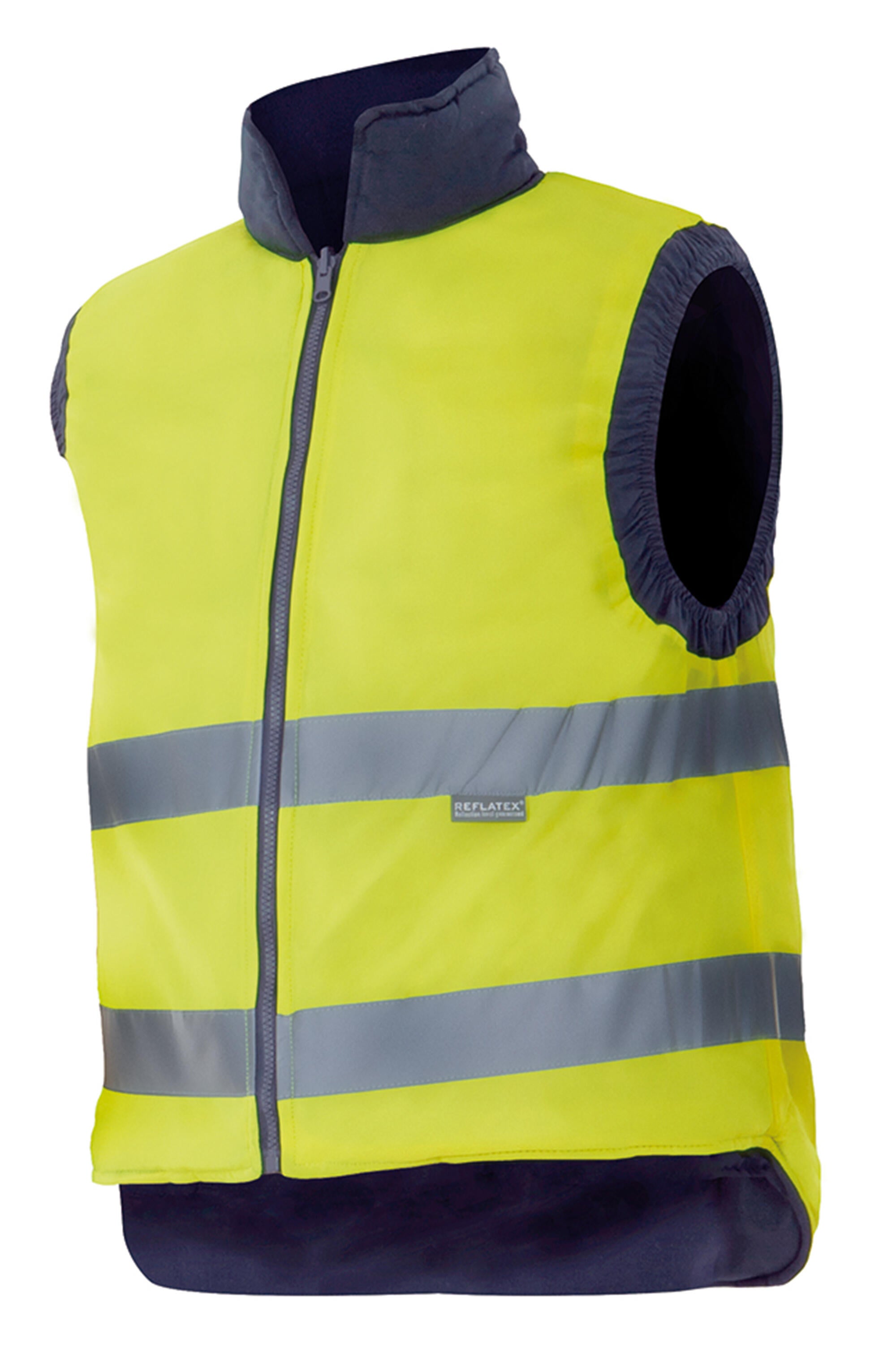 Chaleco acolchado reversible av velilla - azul marino/amarillo flúor - l