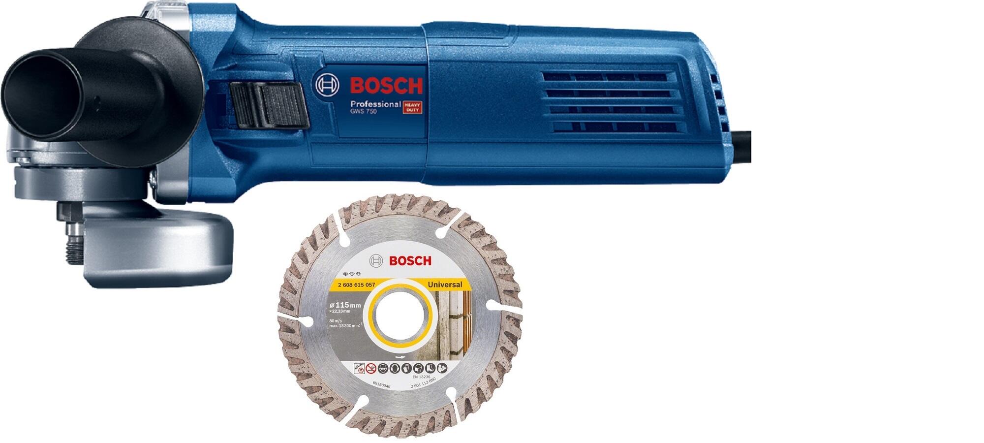 Rebarbadora com fio 750 W 115 mm com disco de corte Bosch Professional GWS750-115 - 9