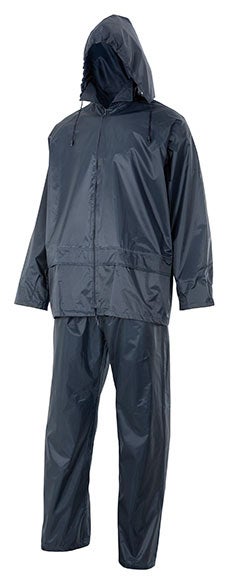 Traje lluvia dos piezas capucha oculta velilla - azul marino - 2xl