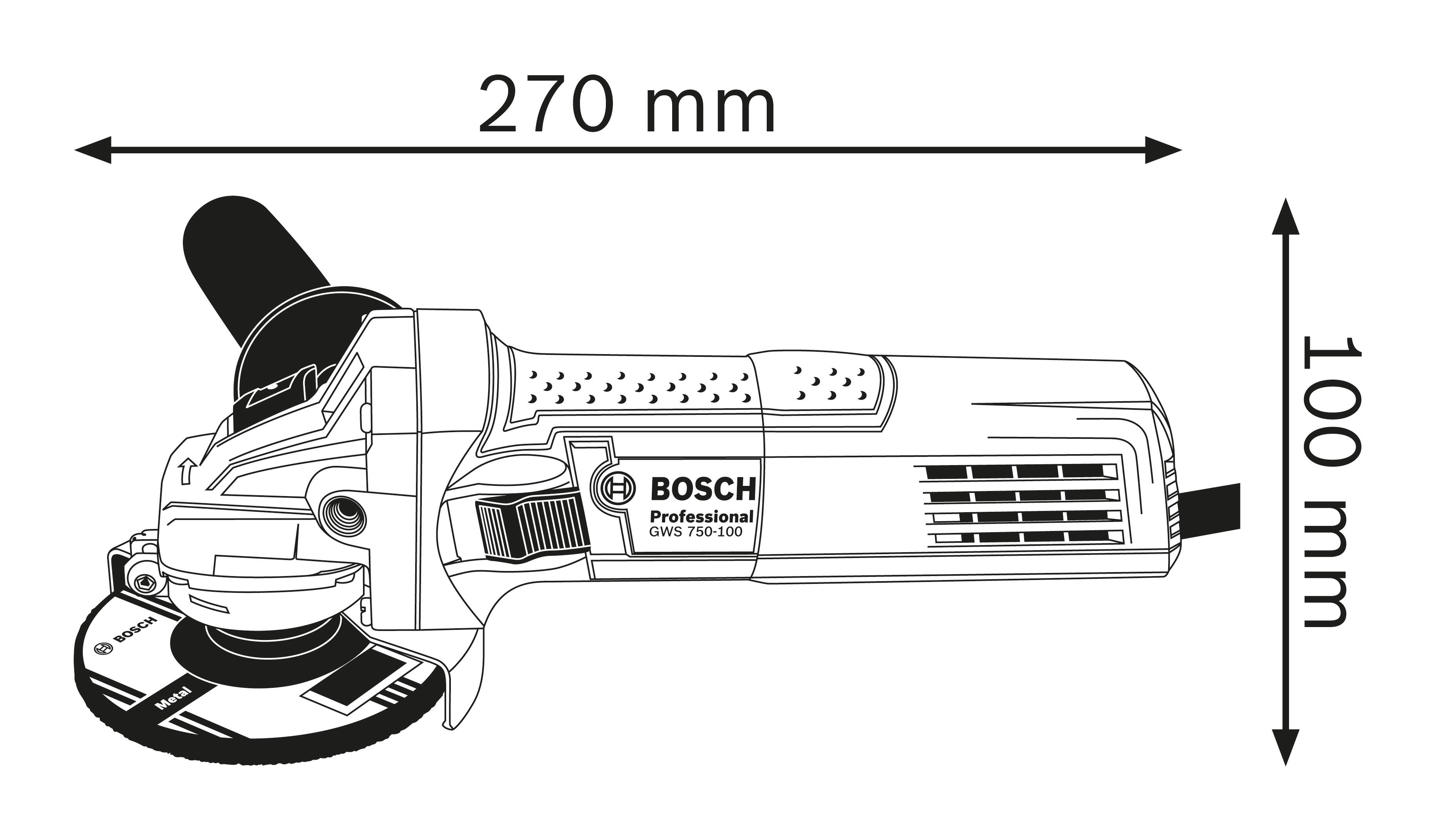 Rebarbadora com fio 750 W 115 mm com disco de corte Bosch Professional GWS750-115 - 6