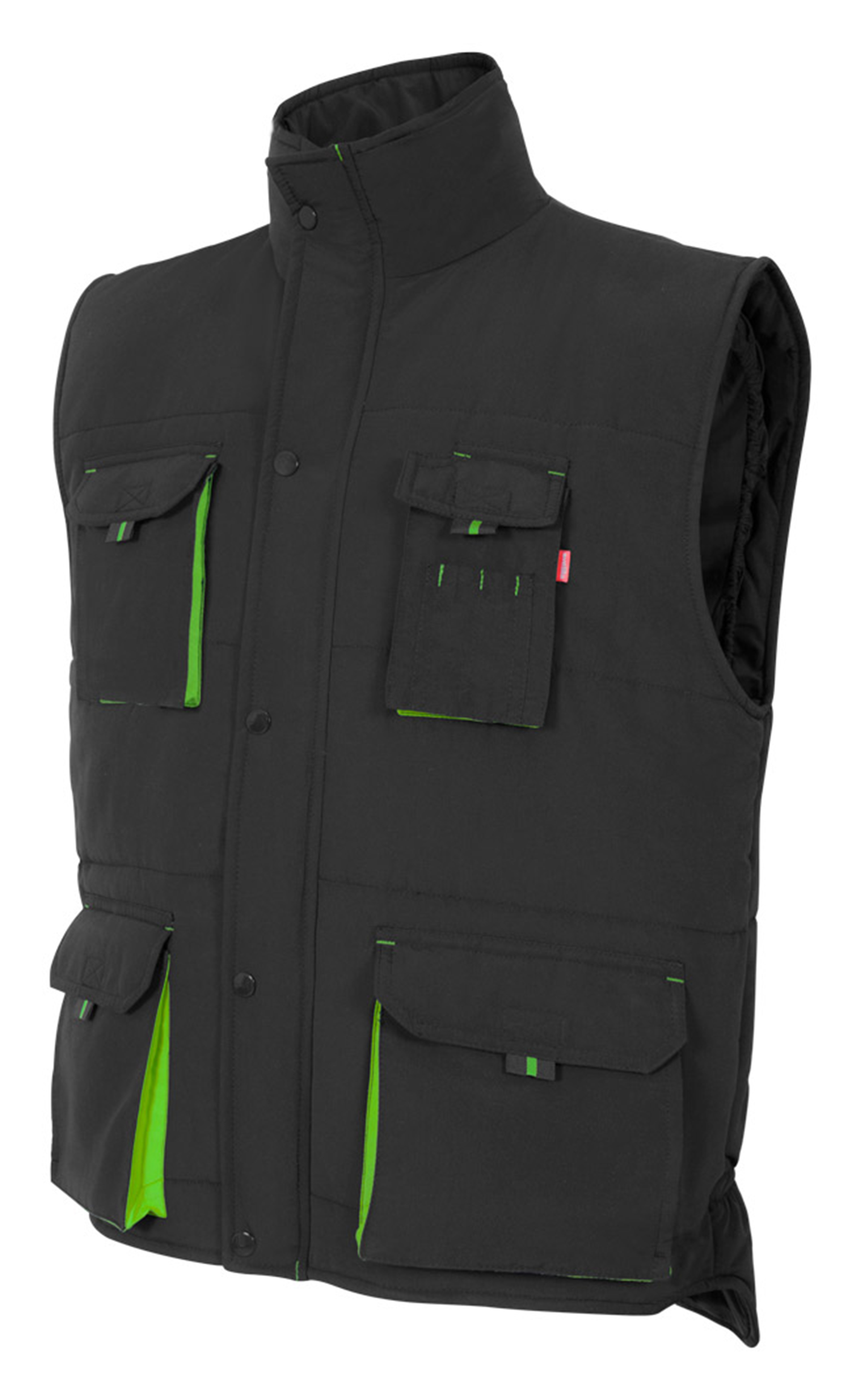Chaleco acolchado bicolor velilla - negro/verde lima - 3xl