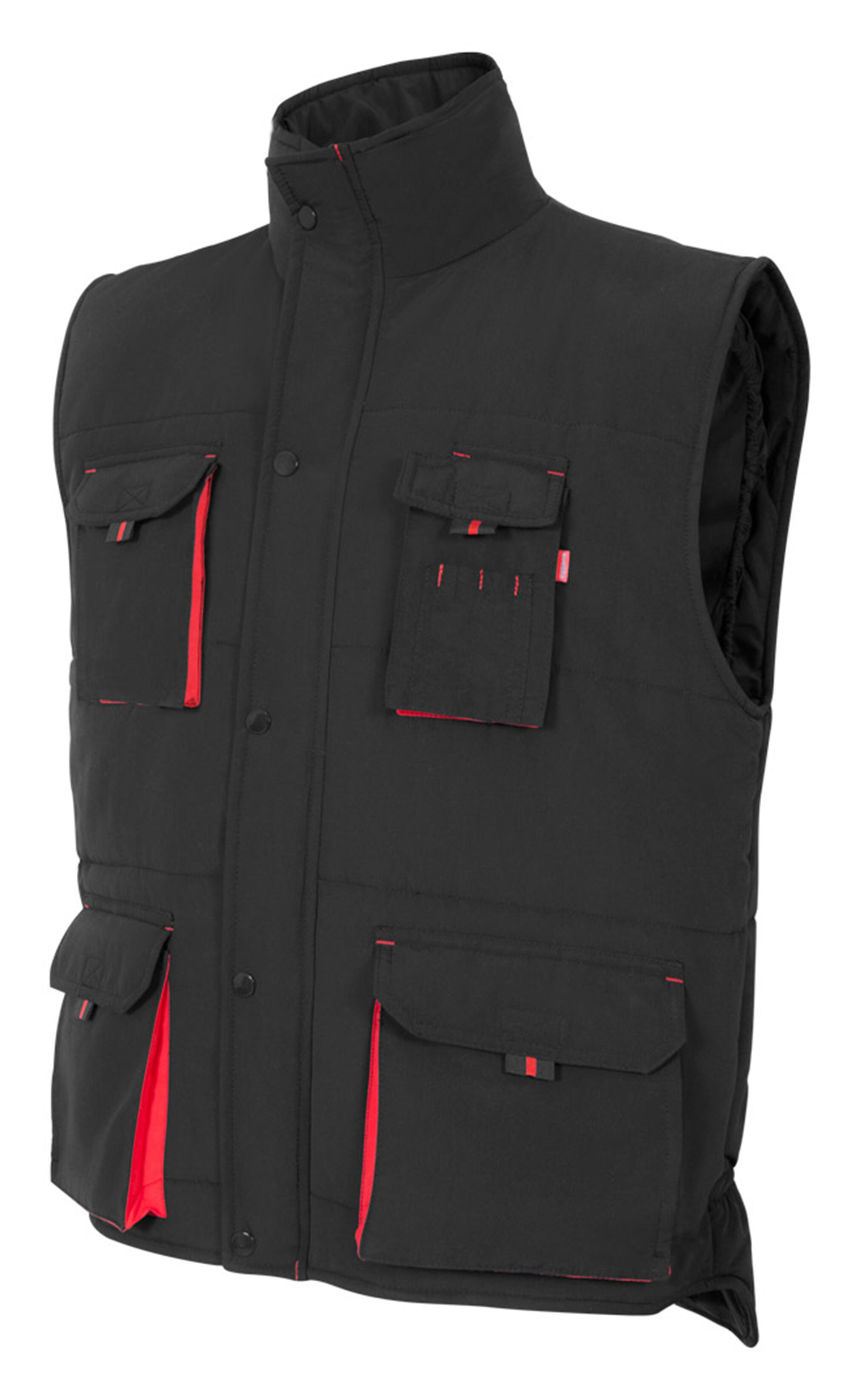 Chaleco acolchado bicolor velilla - negro/rojo - l