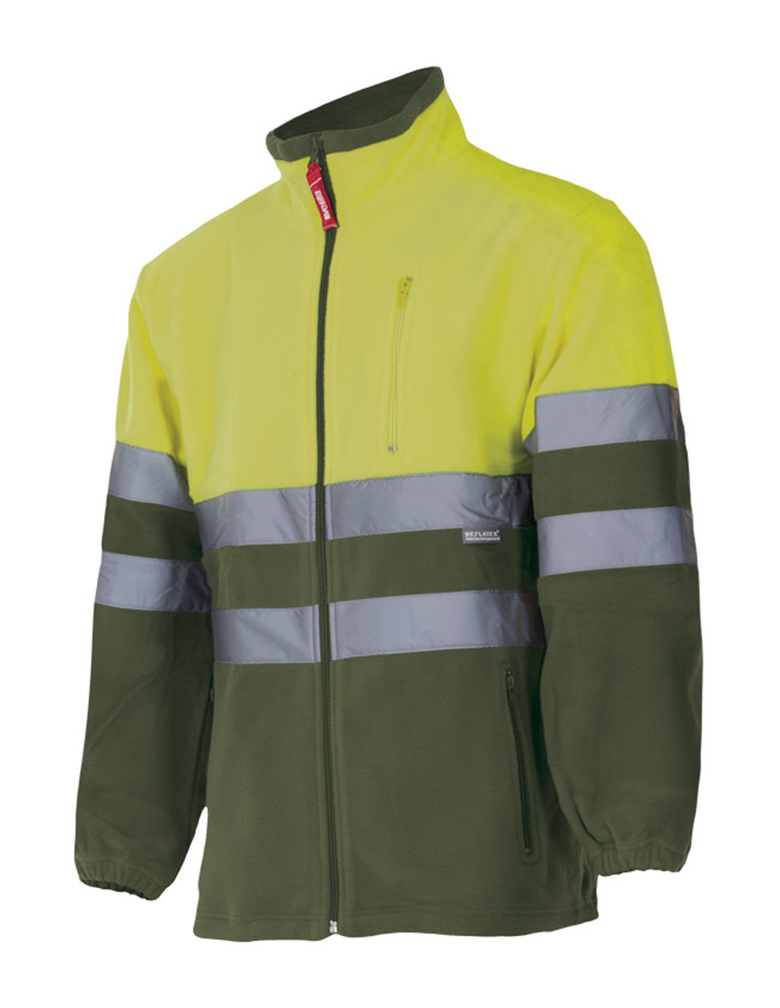 Chaqueta polar bicolor av velilla - verde caza/amarillo flúor - xs