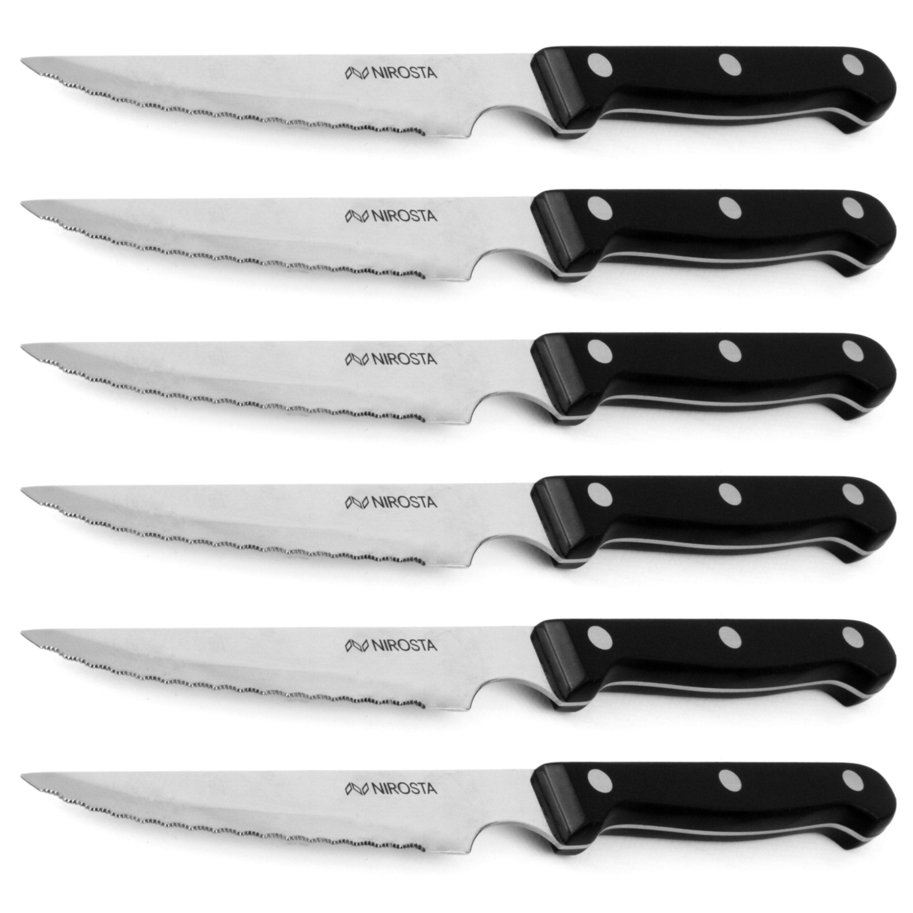 Set de 6 cuchillos chuleteros mango pac nirosta