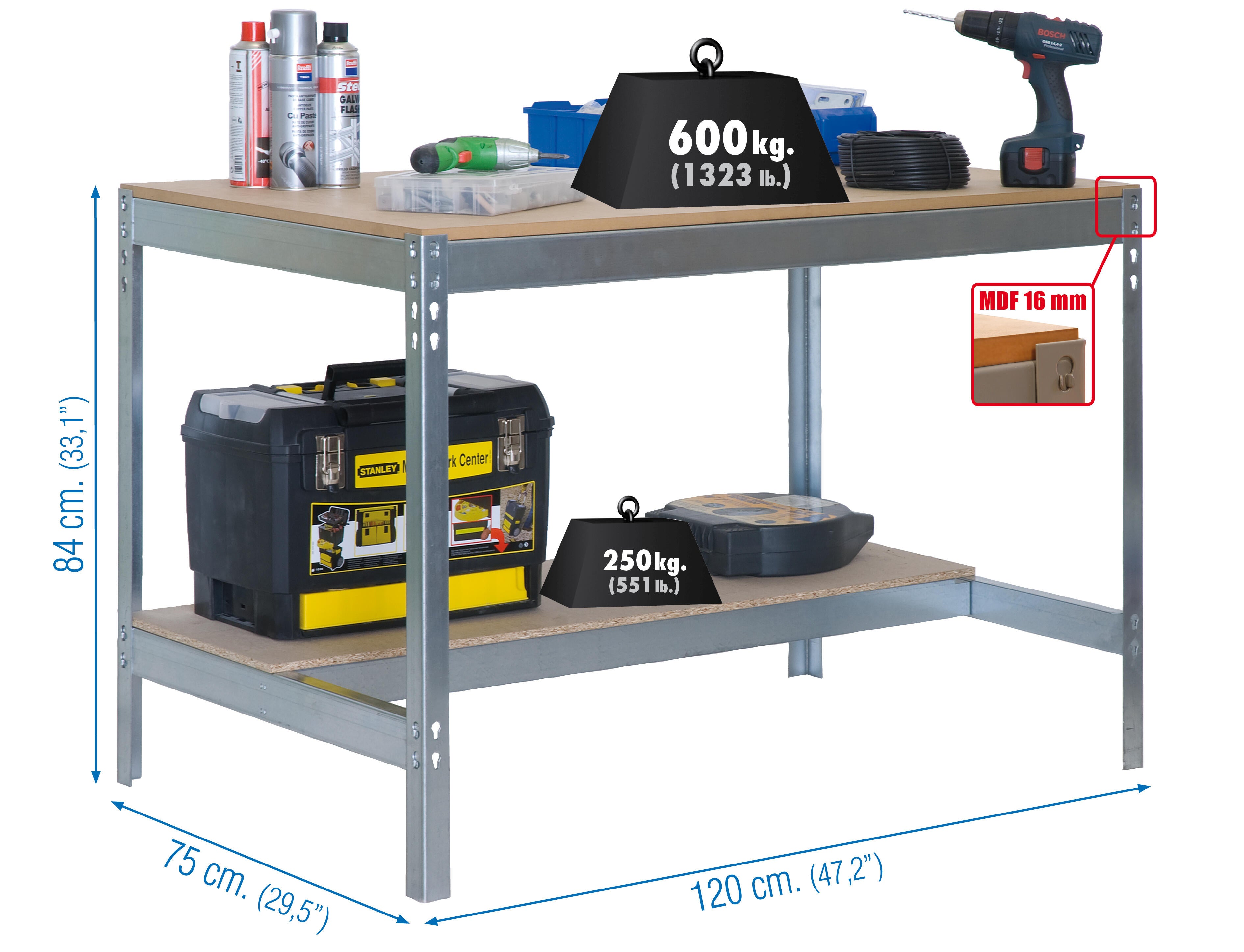 Bancada de trabalho SIMONRACK BT0 1200 GALVA/MAD - 3