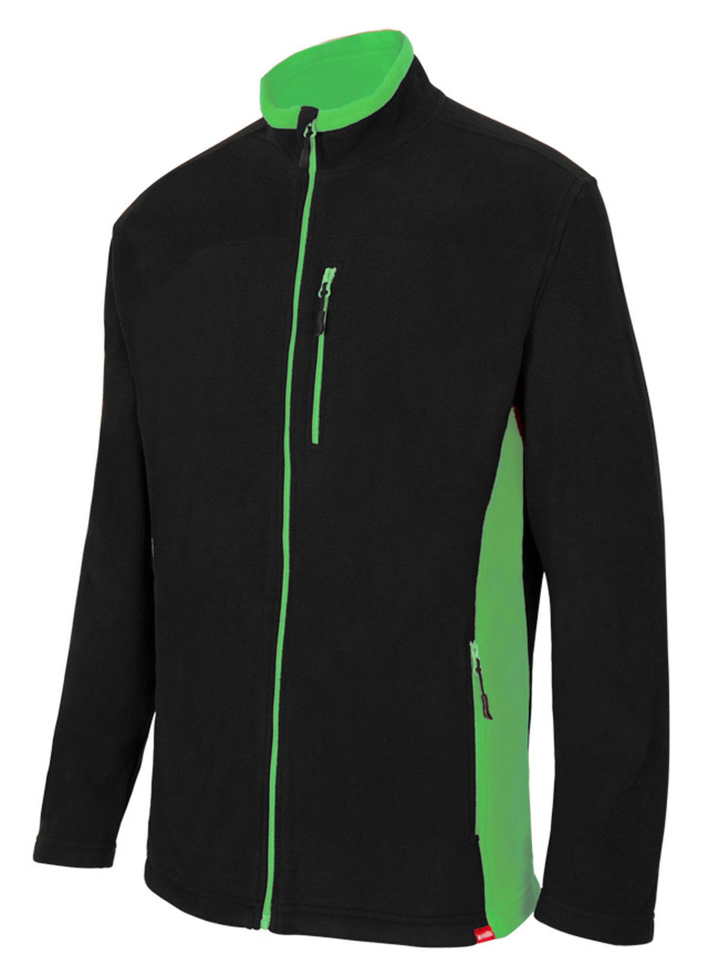 Chaqueta polar bicolor velilla - negro/verde lima - 3xl