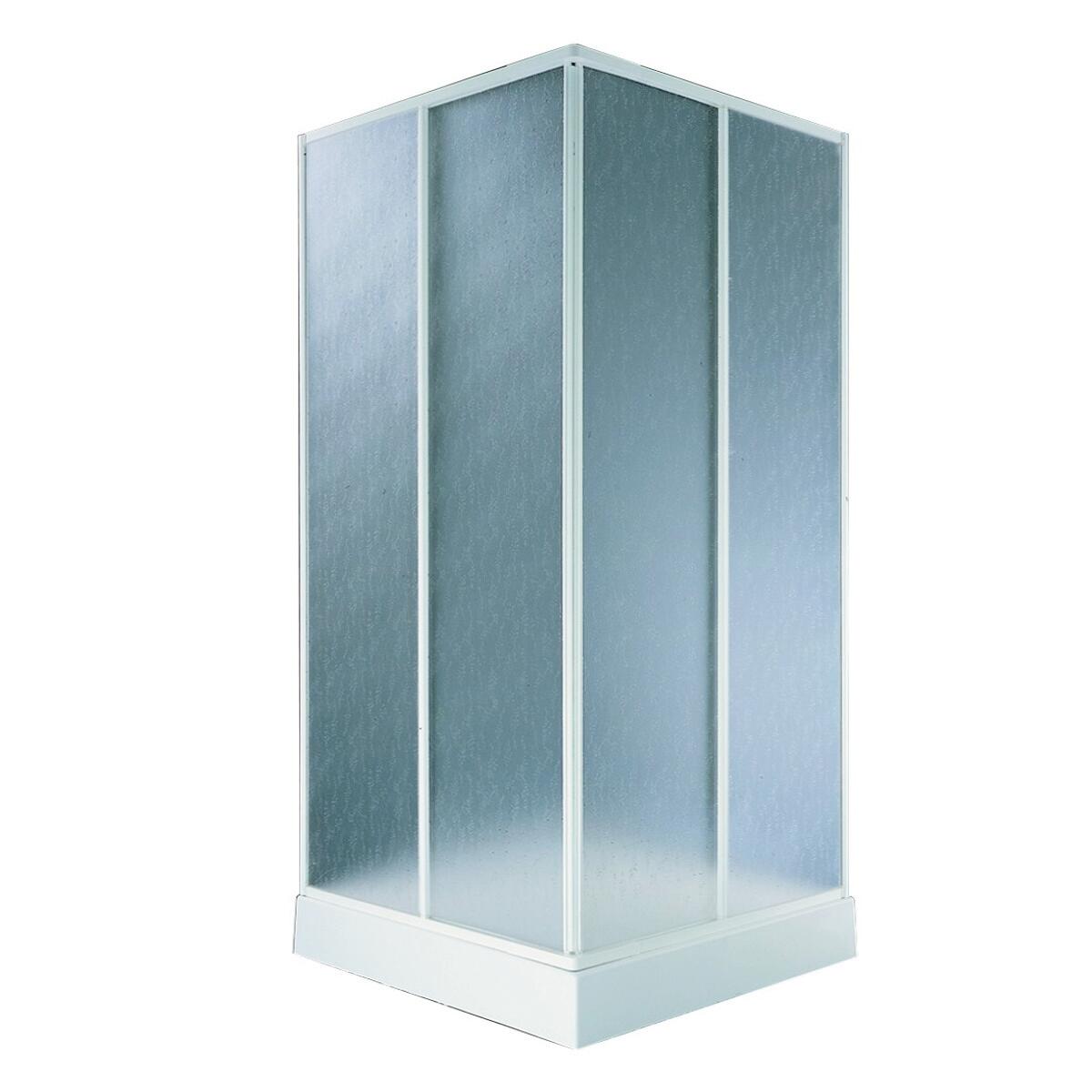 Box doccia angolare con porta scorrevole, acrilico piumato 1.5 mm, L 75-90 cm X L 80 cm, H 180 cm, bianco Aqva - 5