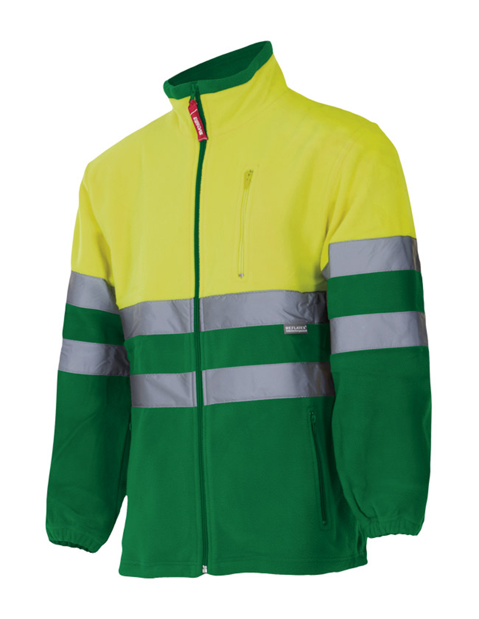 Chaqueta polar bicolor av velilla - verde hierba/amarillo flúor - 5xl