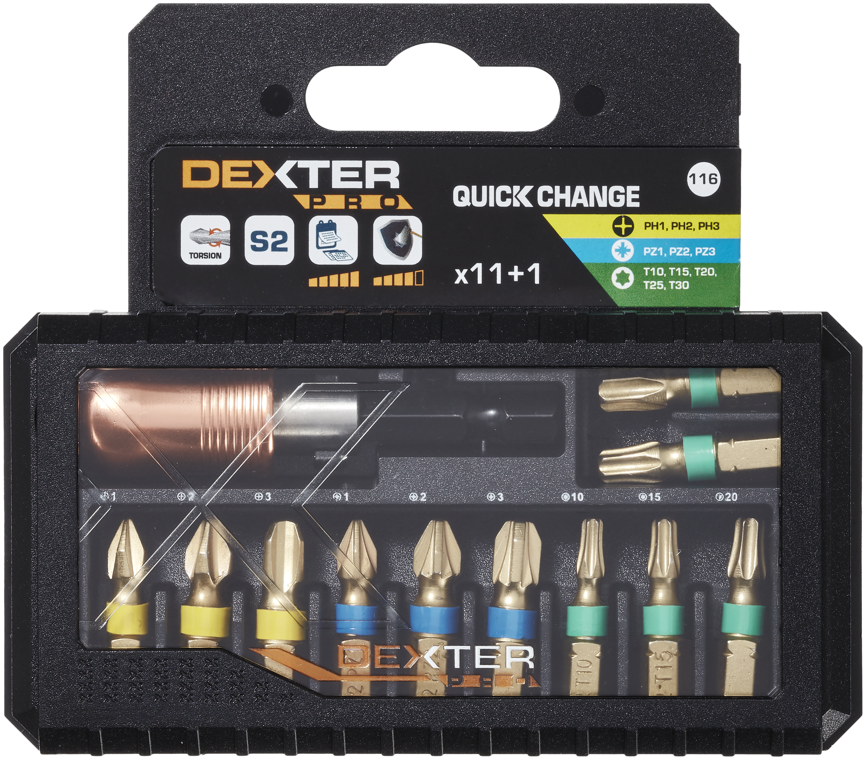 Conjunto de 11 pontas DEXTER PRO PONTAS 25MM - 5