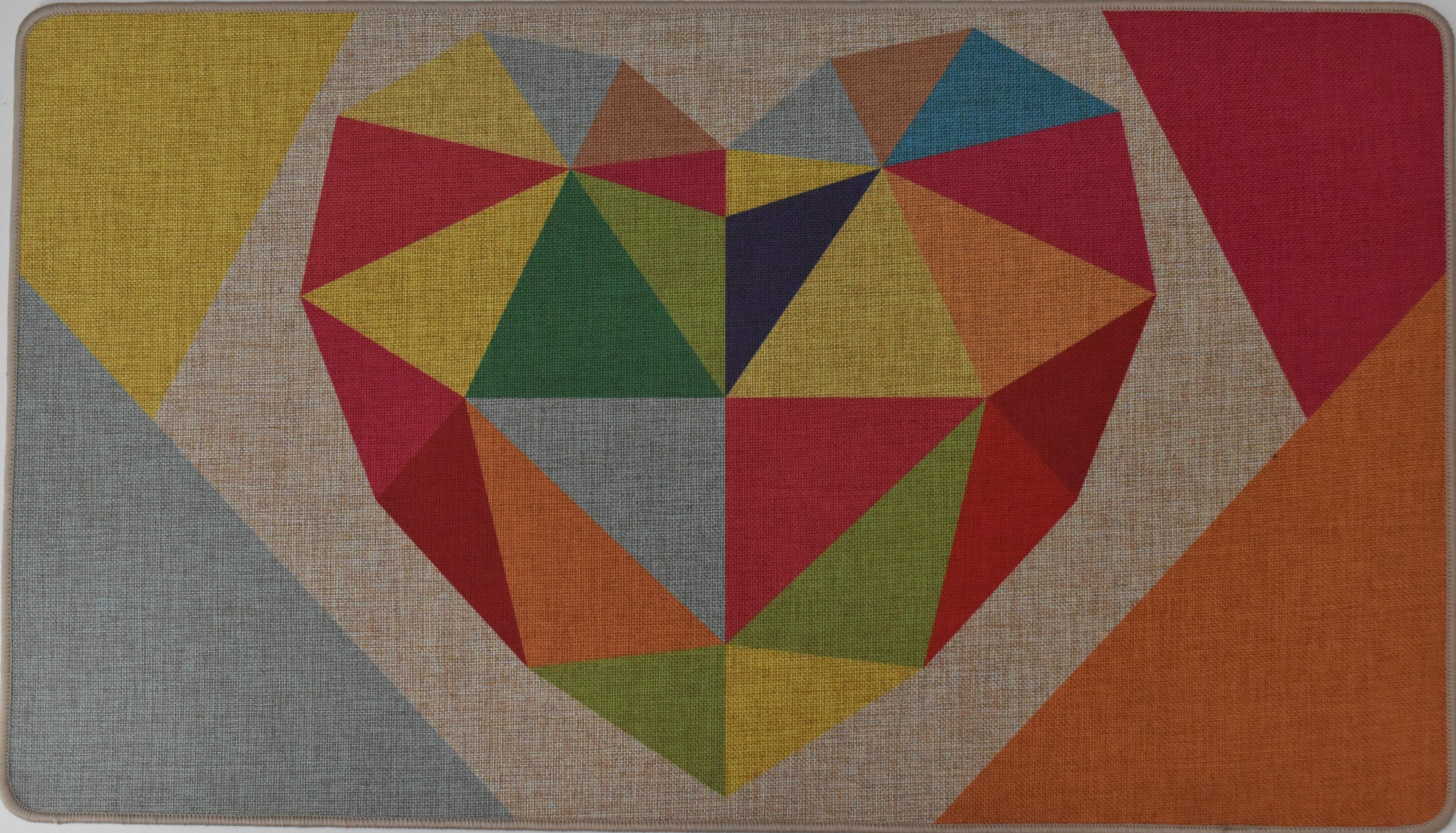 Alfombra poliéster, caucho natural novofloor corazon multicolor 40x70cm