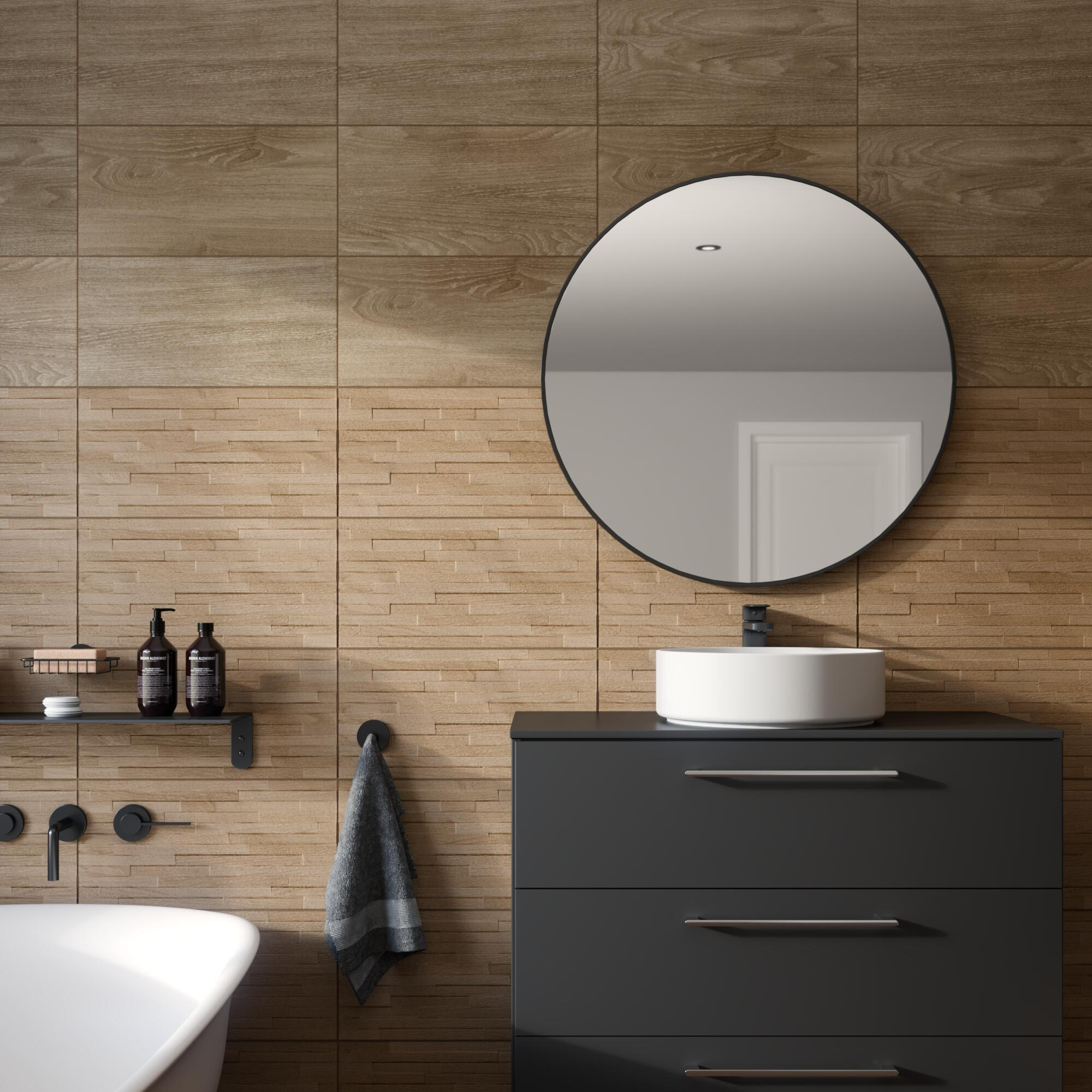 Lavabo da appoggio SENSEA tondo in ceramica bianco opaco piletta non inclusa - 7