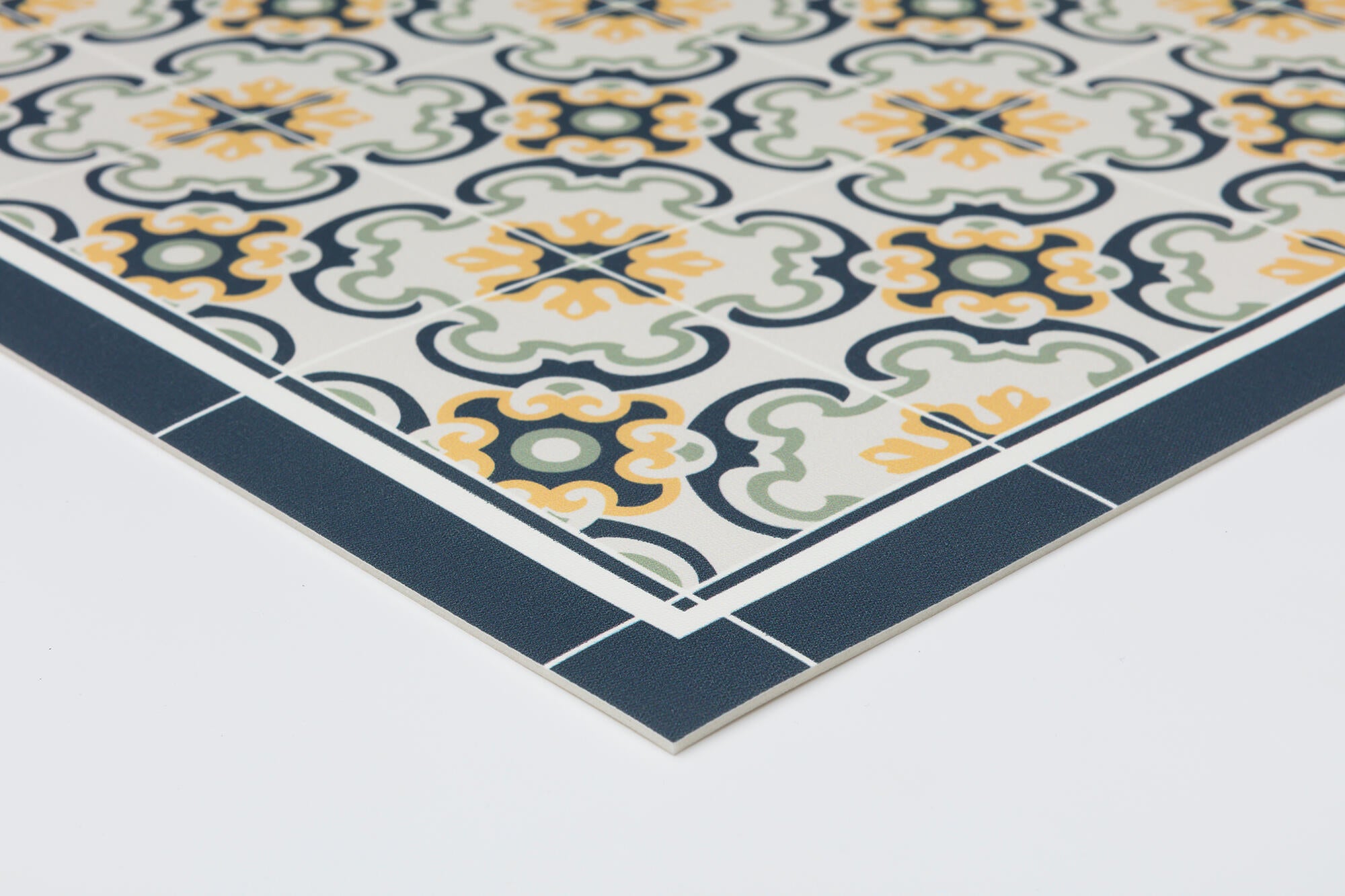 Alfombra pie de cama exterior/interior pvc Viseu 48x110cm tejido plano base antideslizante amarillo - 9