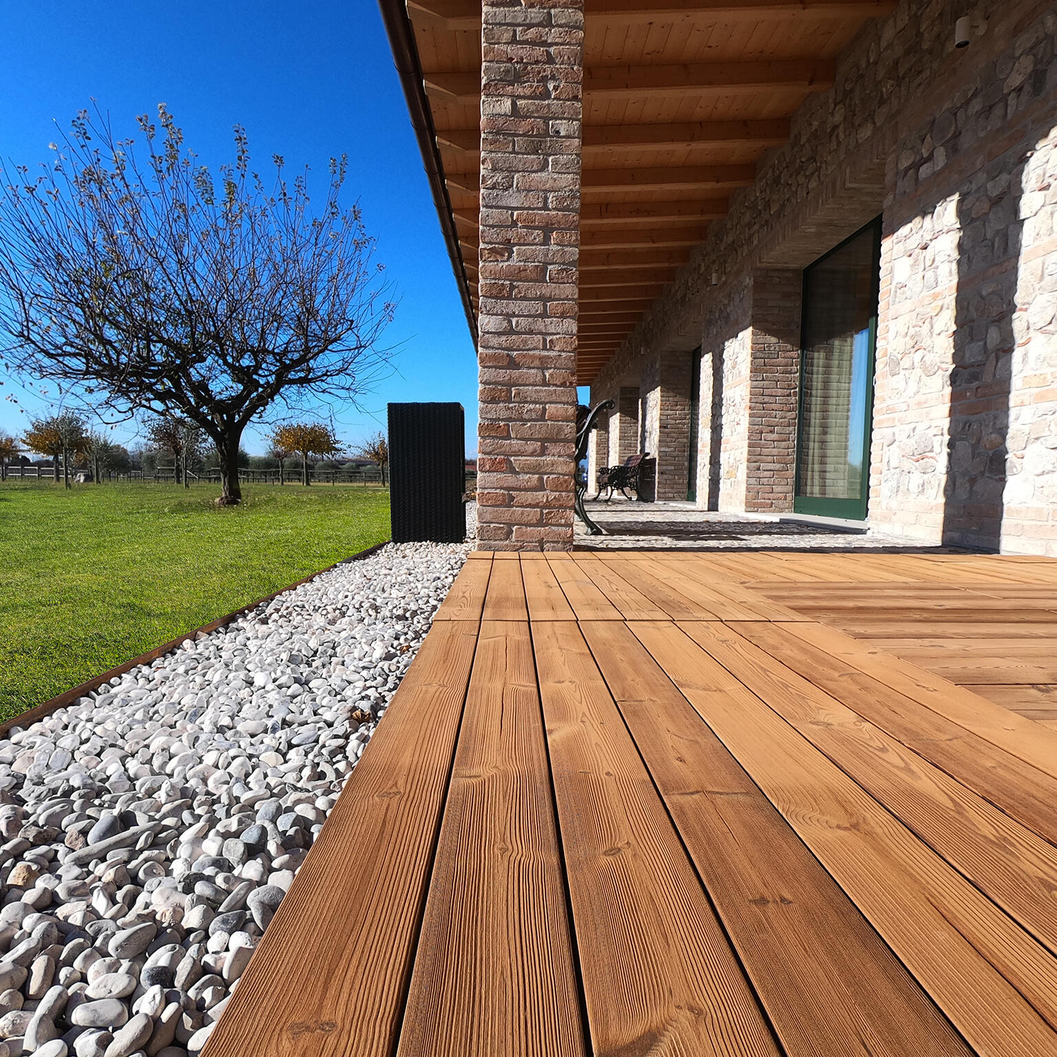 Lama madera maciza 40 x 120 cm y 25 mm marrón onek