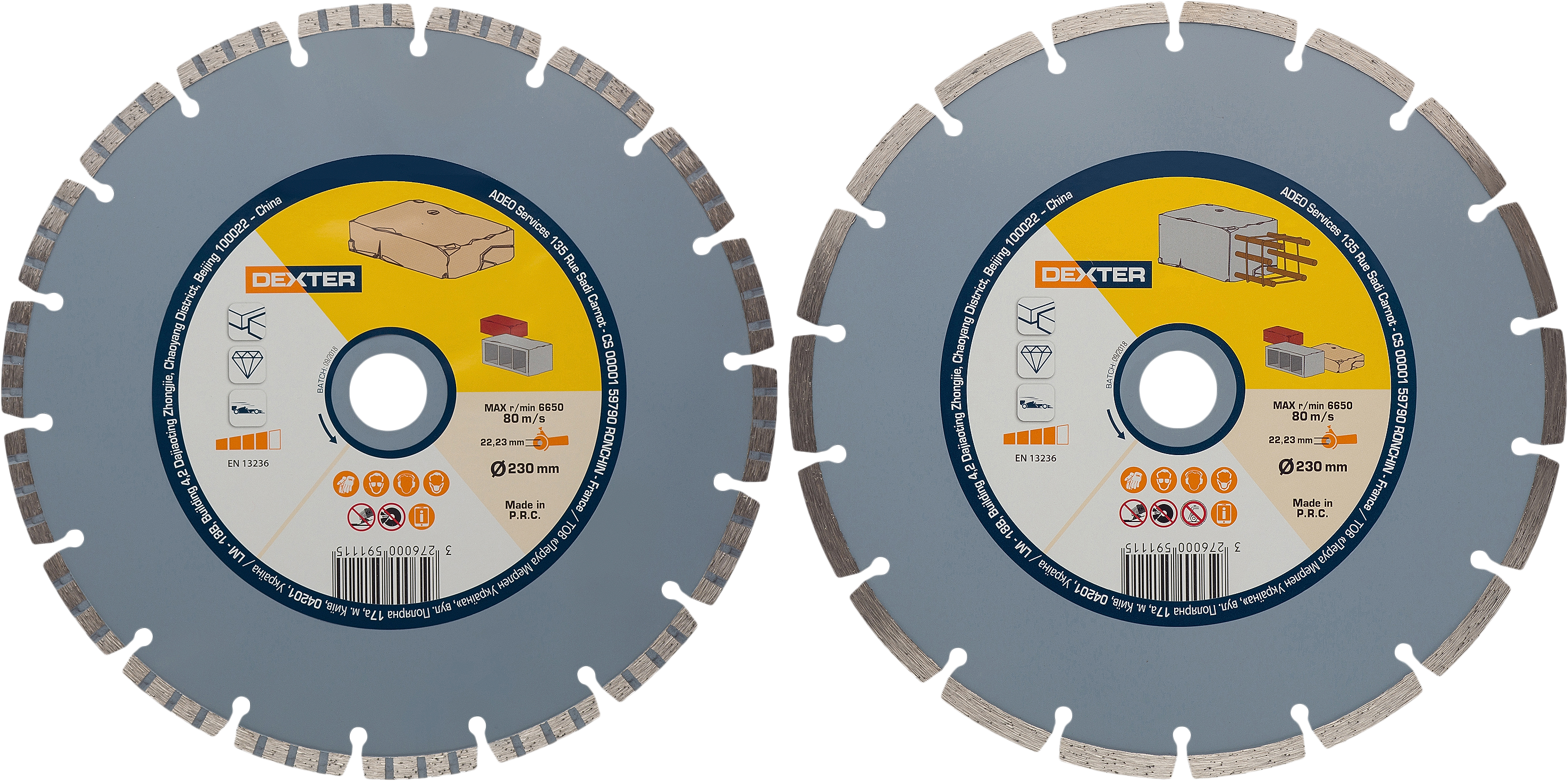 Set de 2 discos de diamante para construcción DEXTER ø230 mm - 3