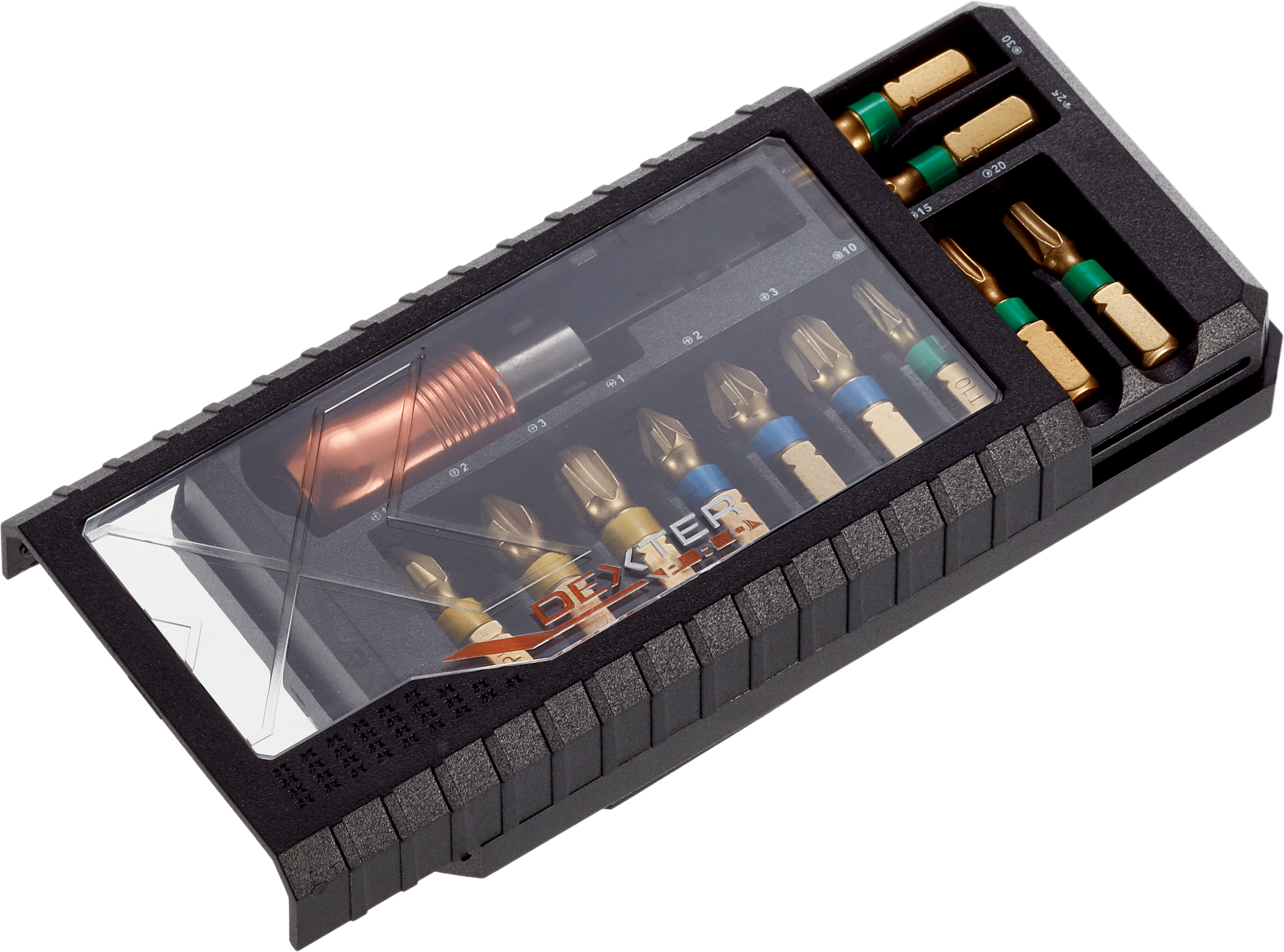 Juego de punta de atornillar de acero dexter pro para hasta 25 mm
