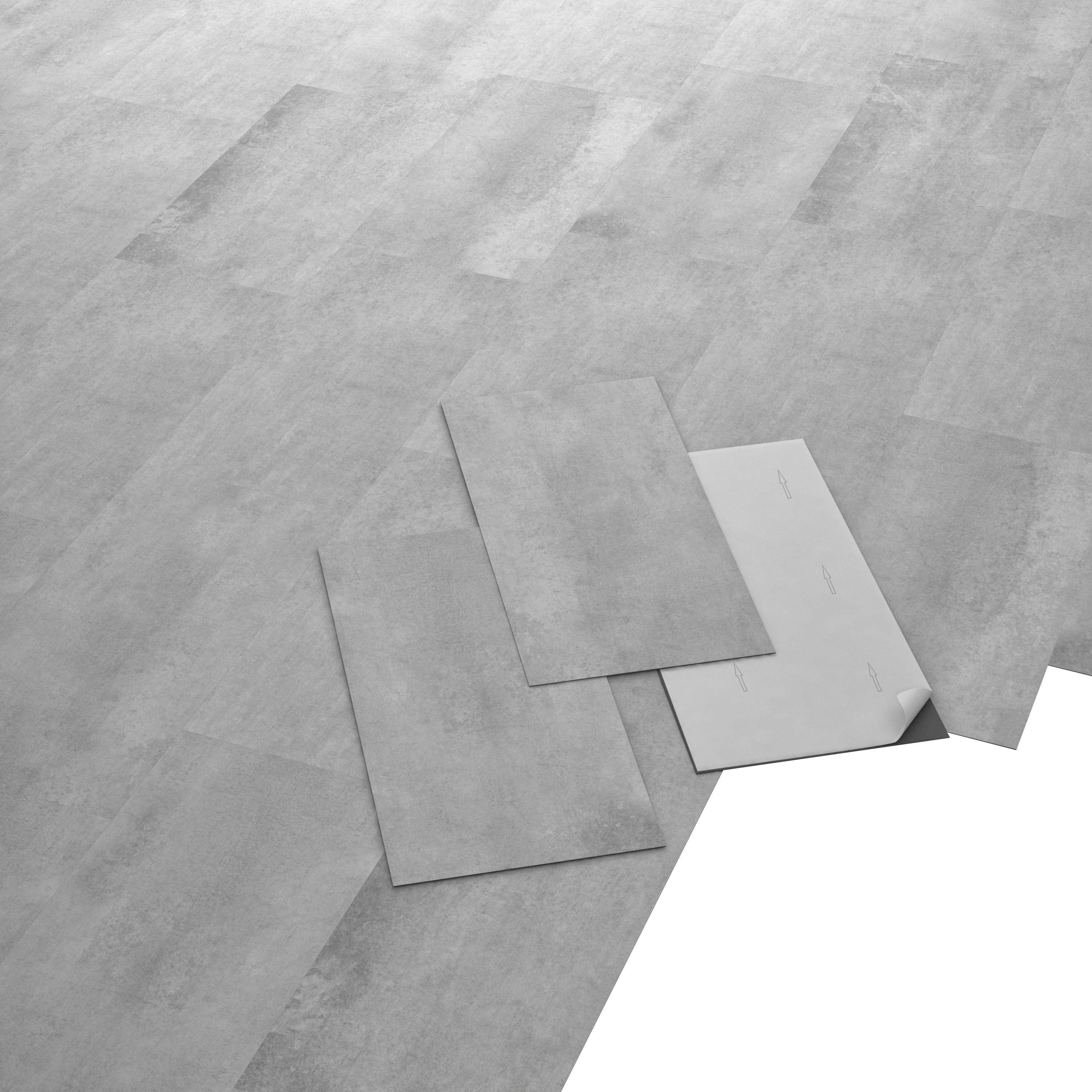 Pavimento vinílico mosaico PVC fita autoaderente Concrete medio Artens 1,5 mm CER510 - 5