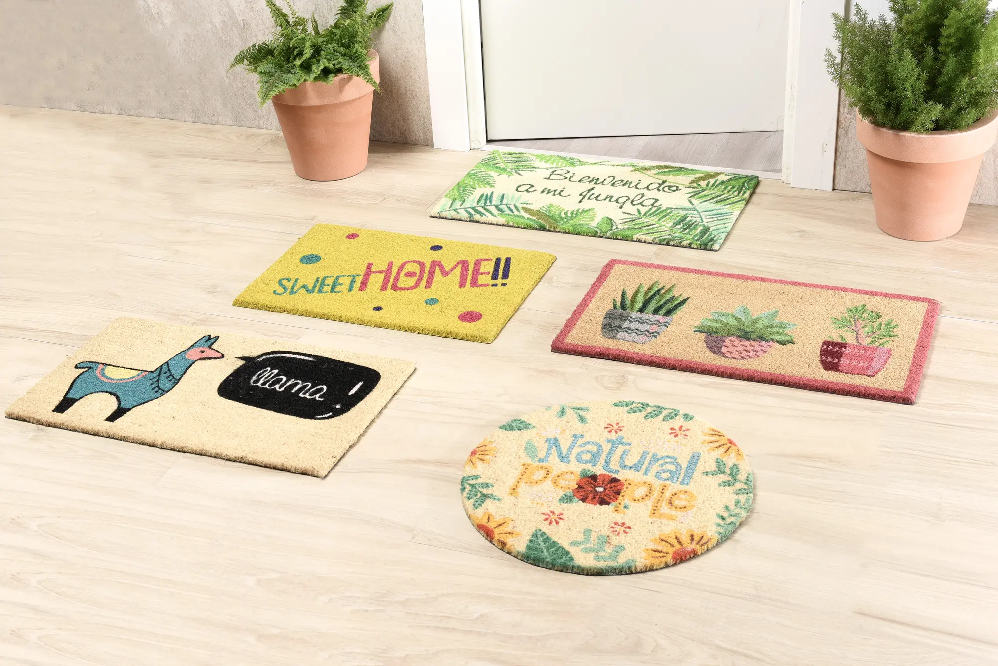 Tapete de entrada COCO VASOS 40X70CM VERDE - 4