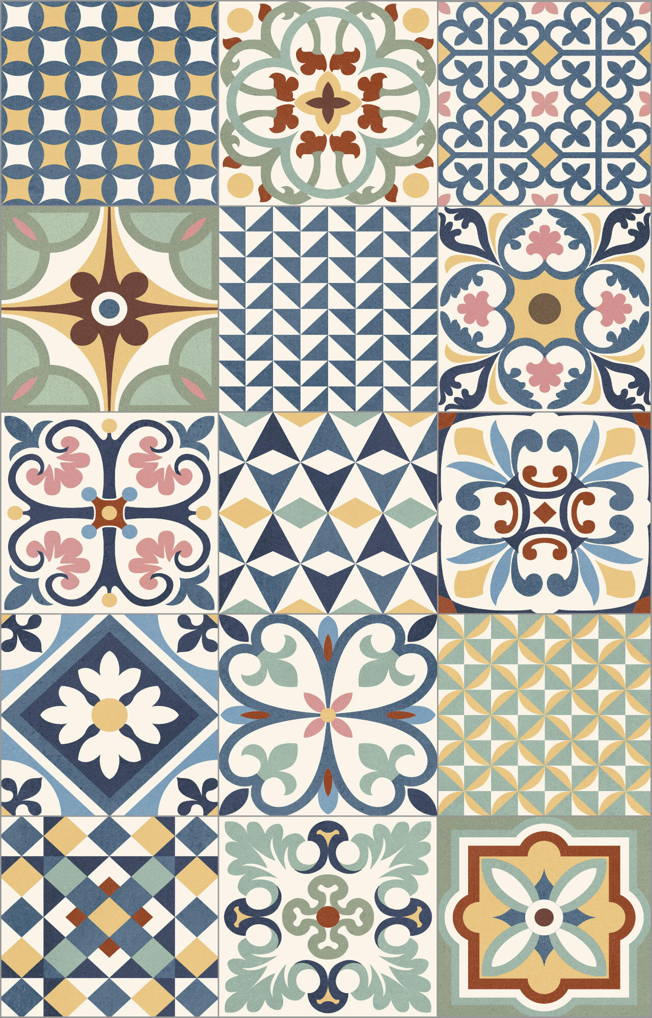 Alfombra exterior/interior pvc tejido plano base antideslizante heritage mix multicolor 48x75cm