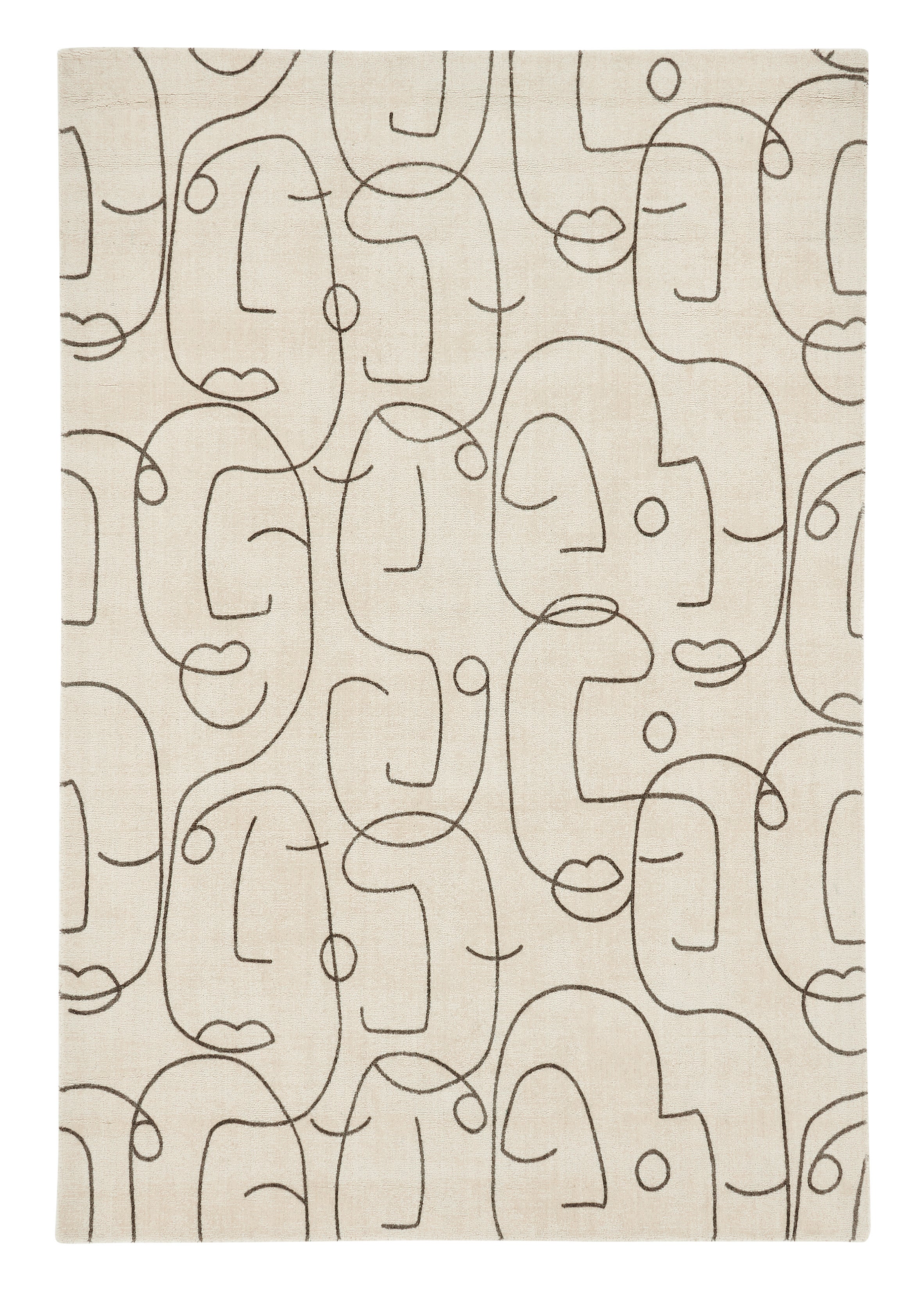 Alfombra beige de lana scion epsilon charcoal 160 x 230cm