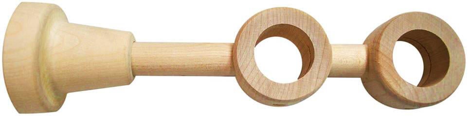 1 Soporte a pared para 2 barras diámetro 28 mm INSPIRE madera roble natural fijo 13-20 cm - 3